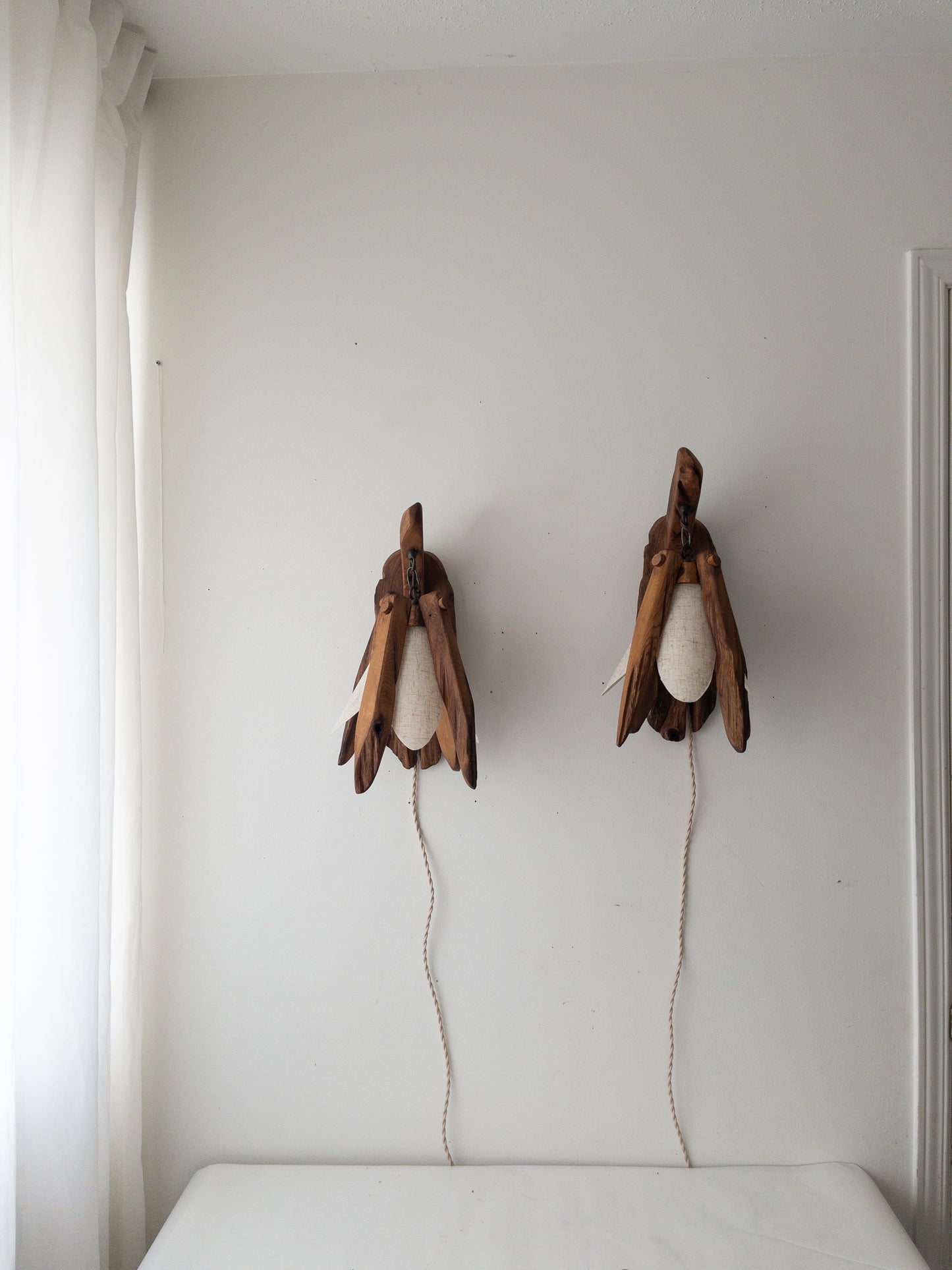 Cedar folk wall sconce