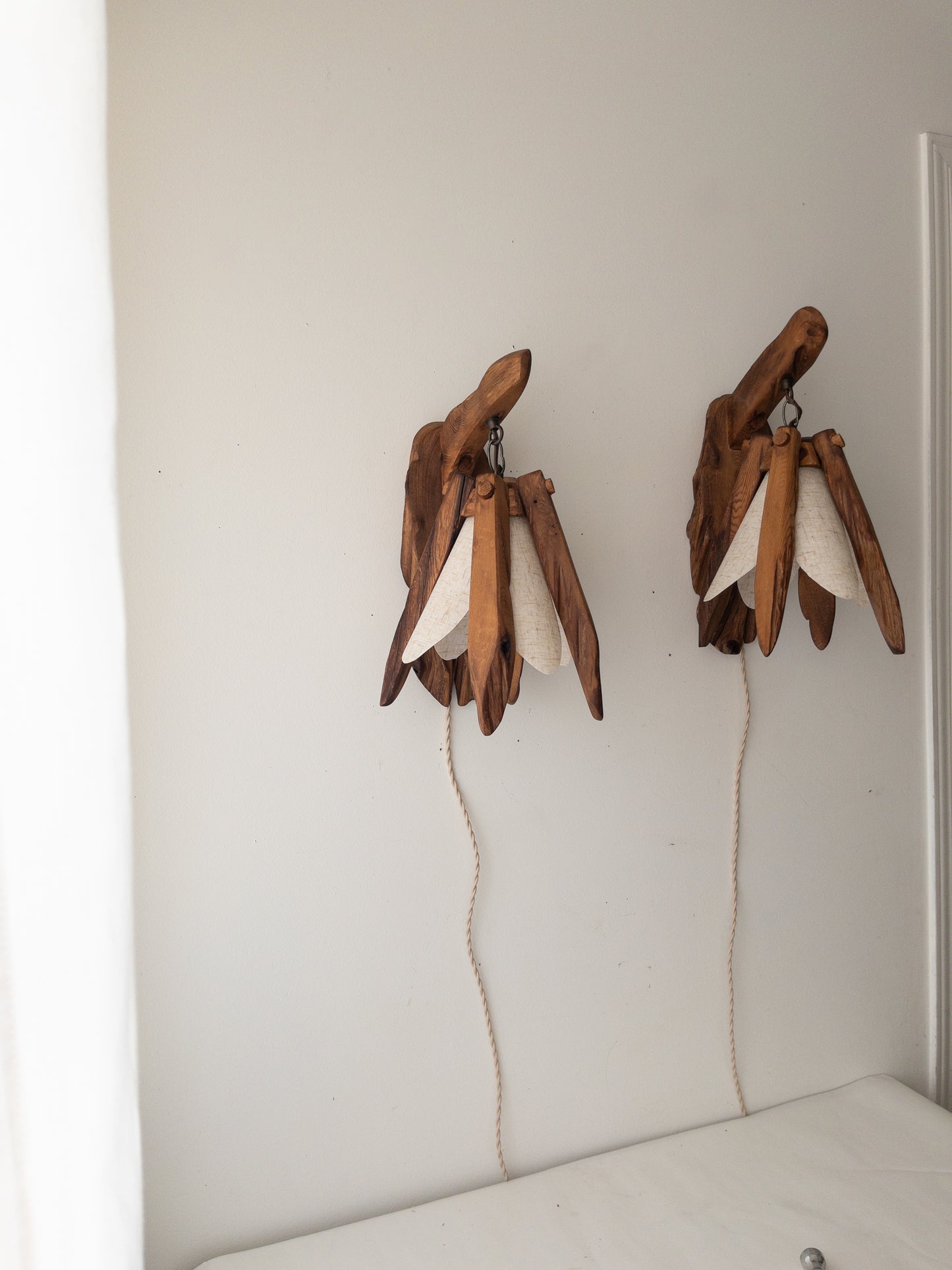 Cedar folk wall sconce