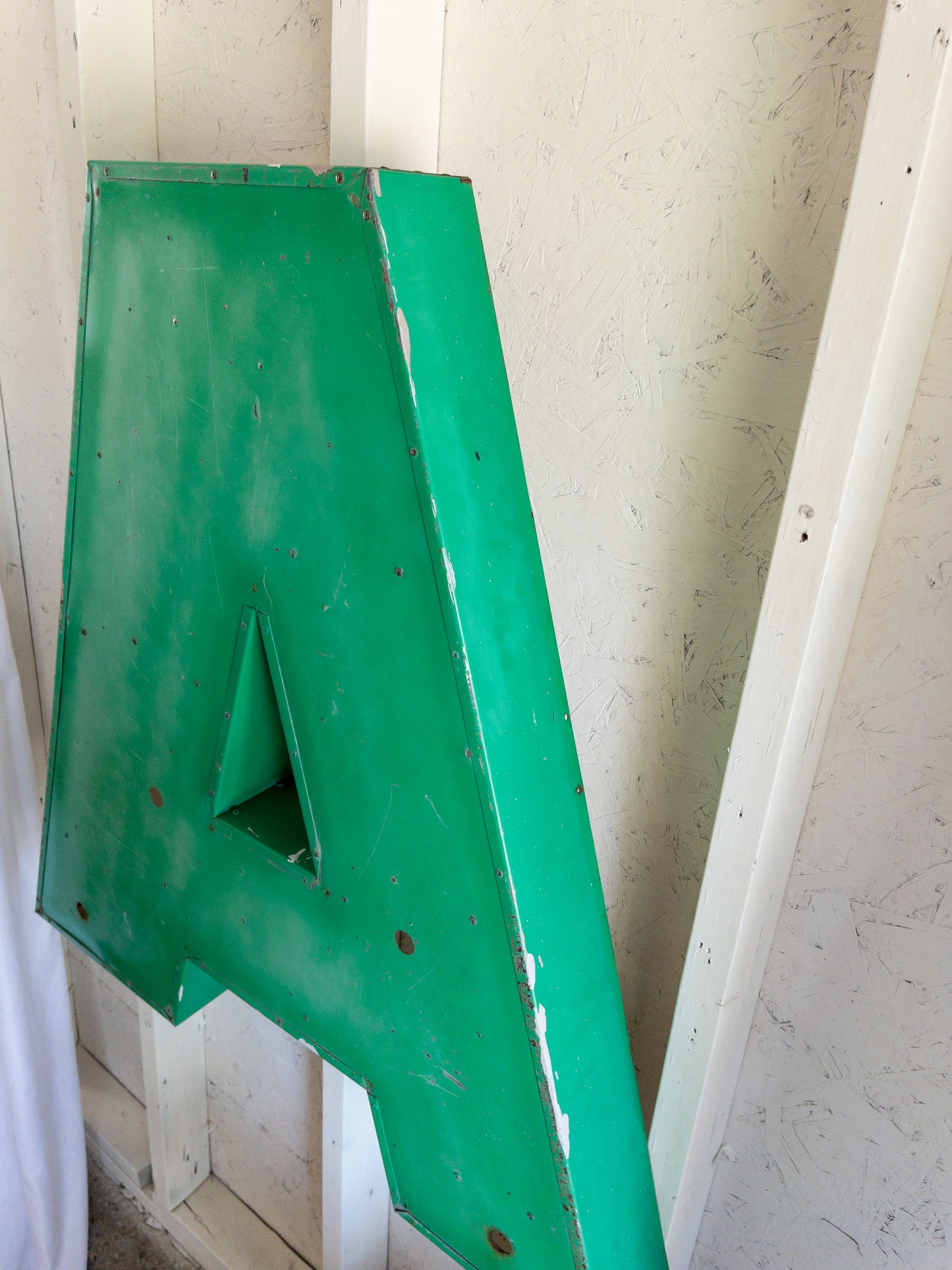 vintage metal sign "A"