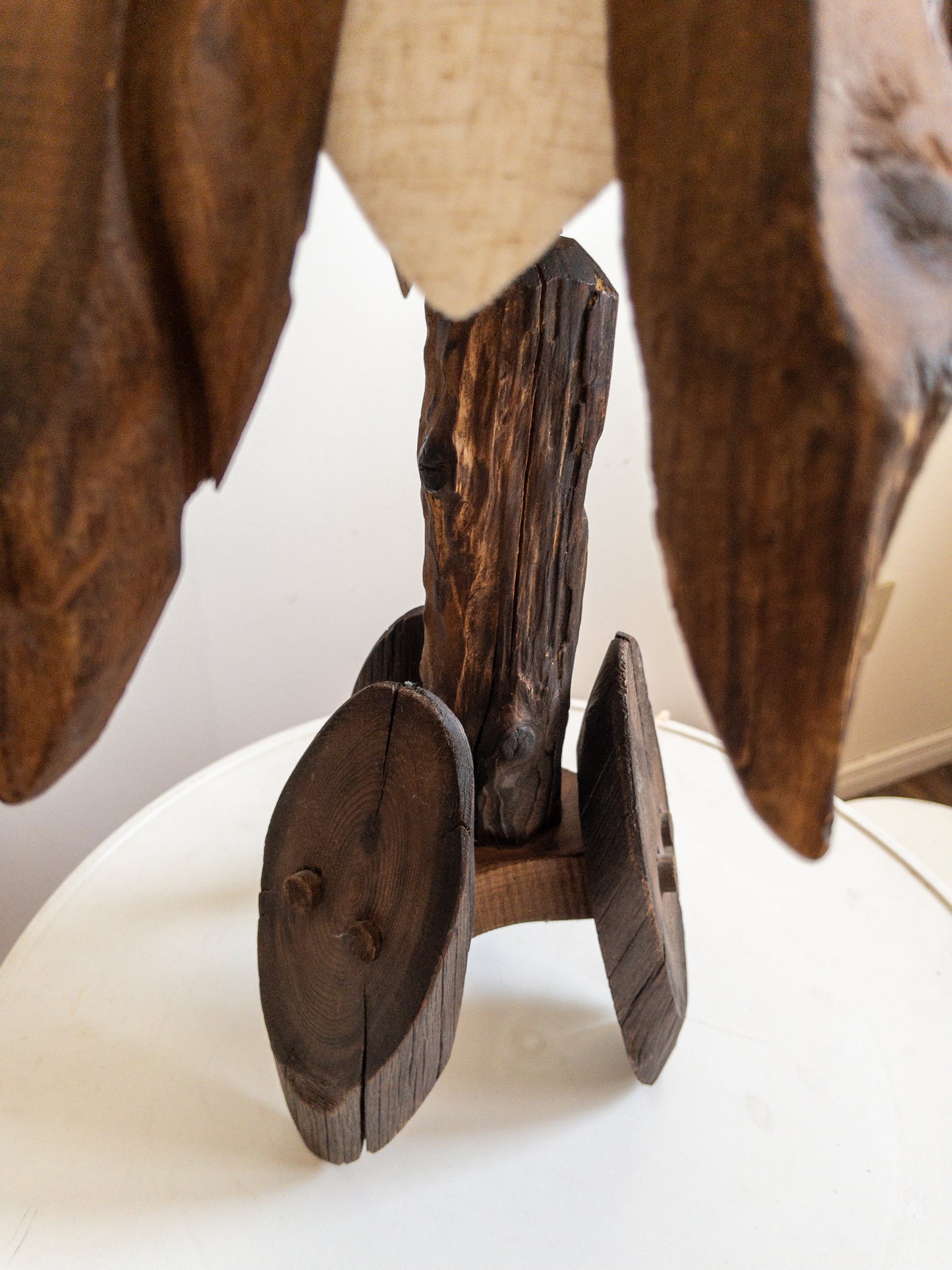 Folk art cedar lamps