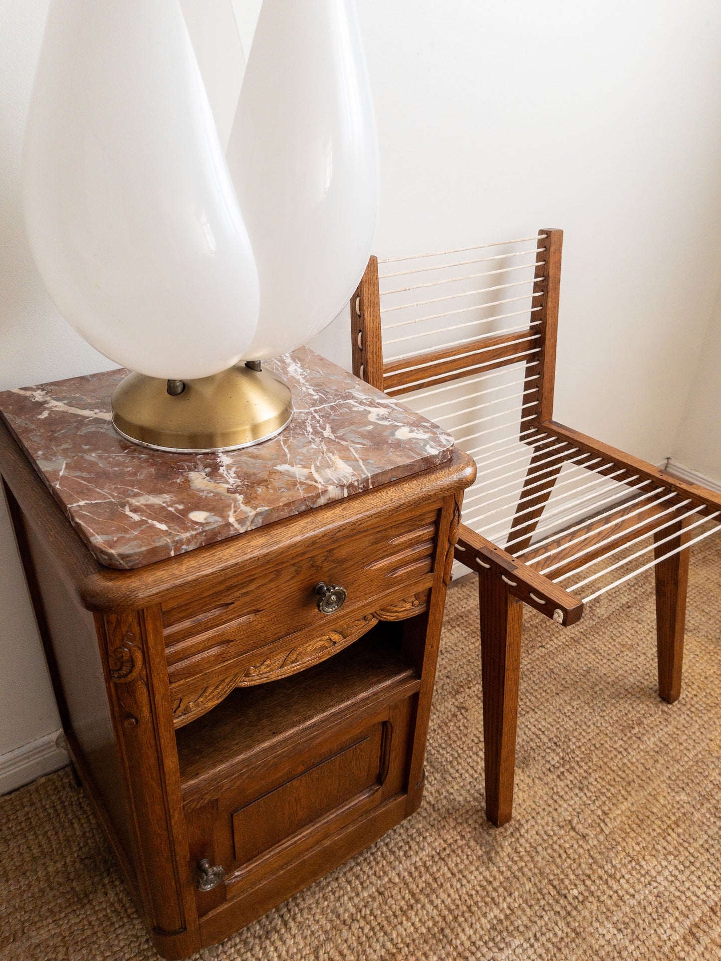30s oak bedside tables