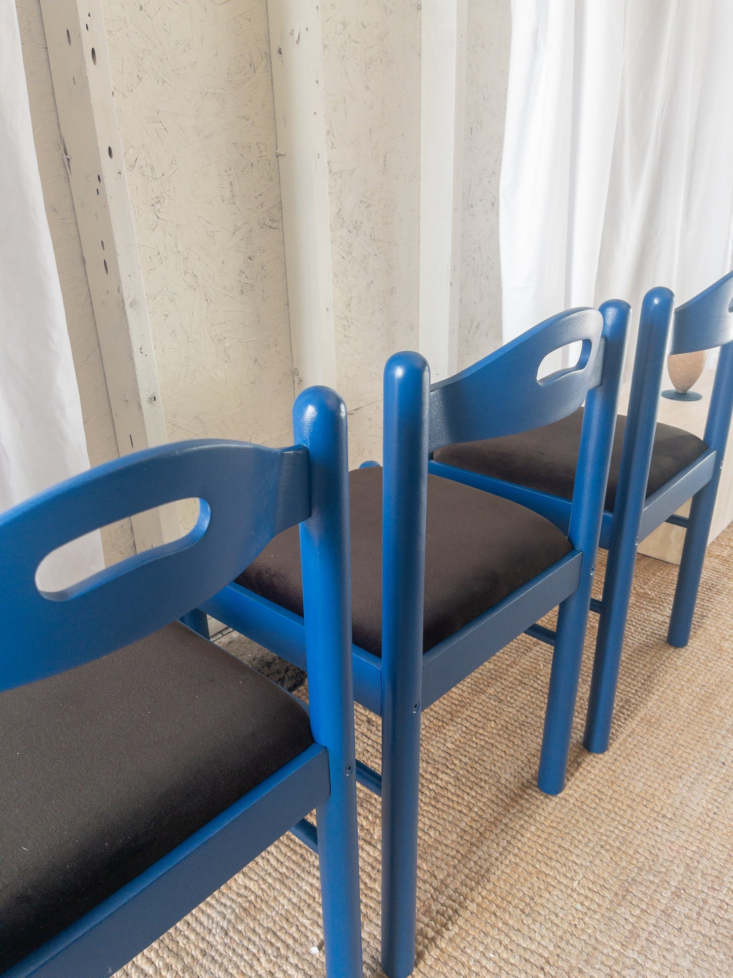 Electric blue dining chairs