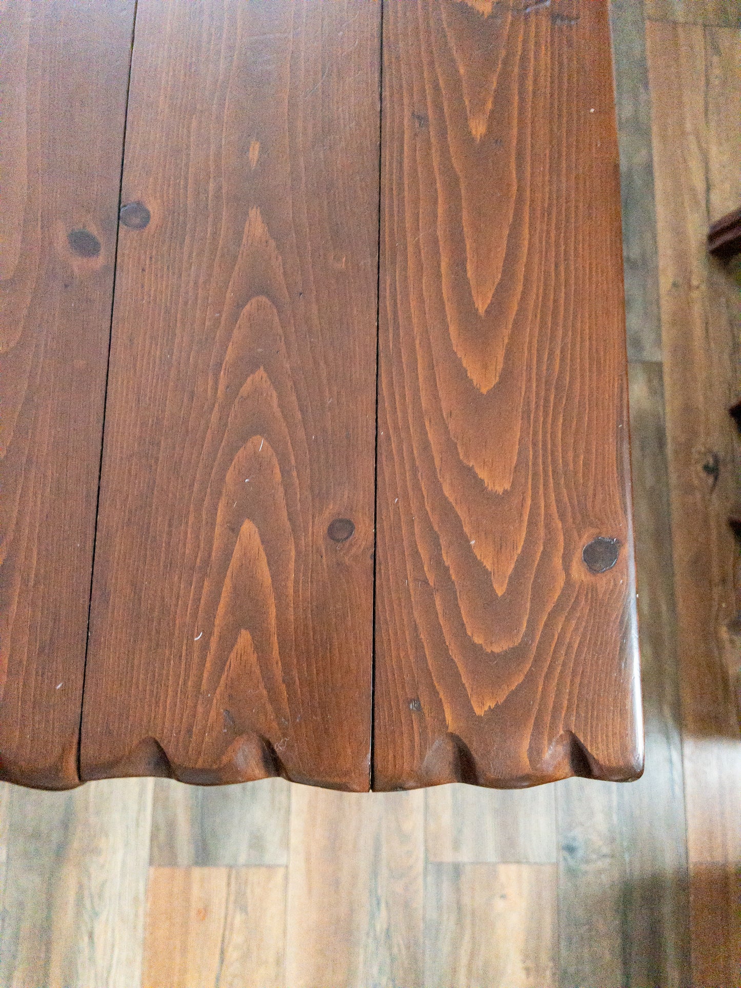OOAK brutalist wood dining set