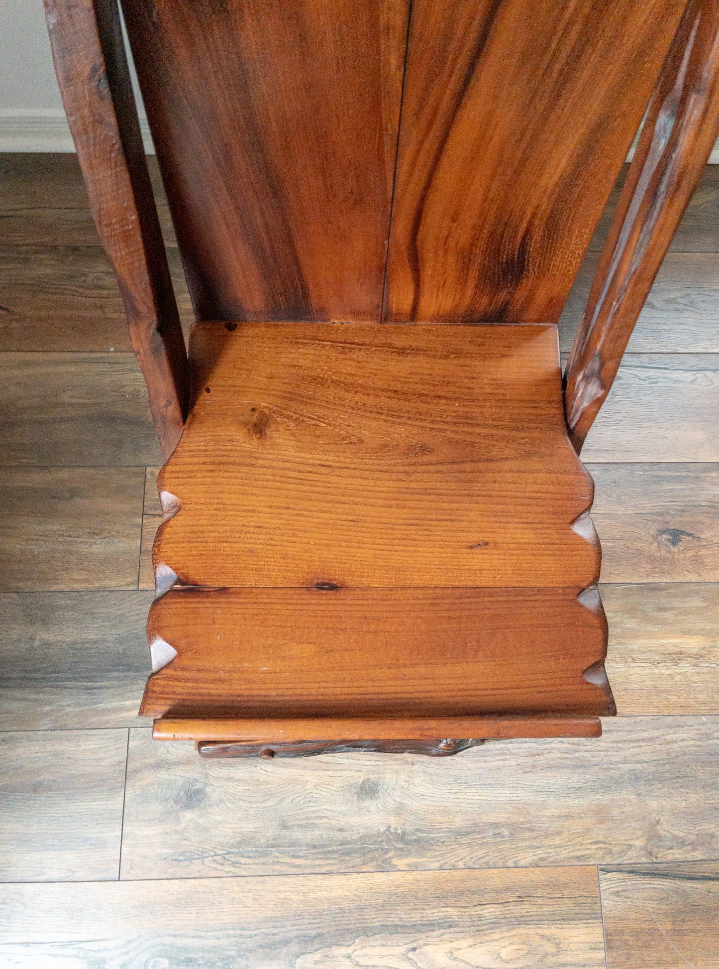 OOAK brutalist wood dining set