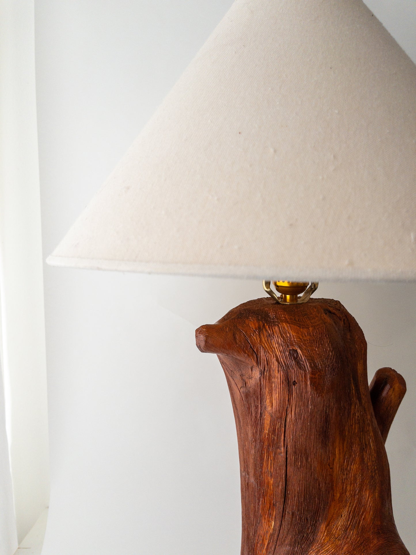Large wood log lamp