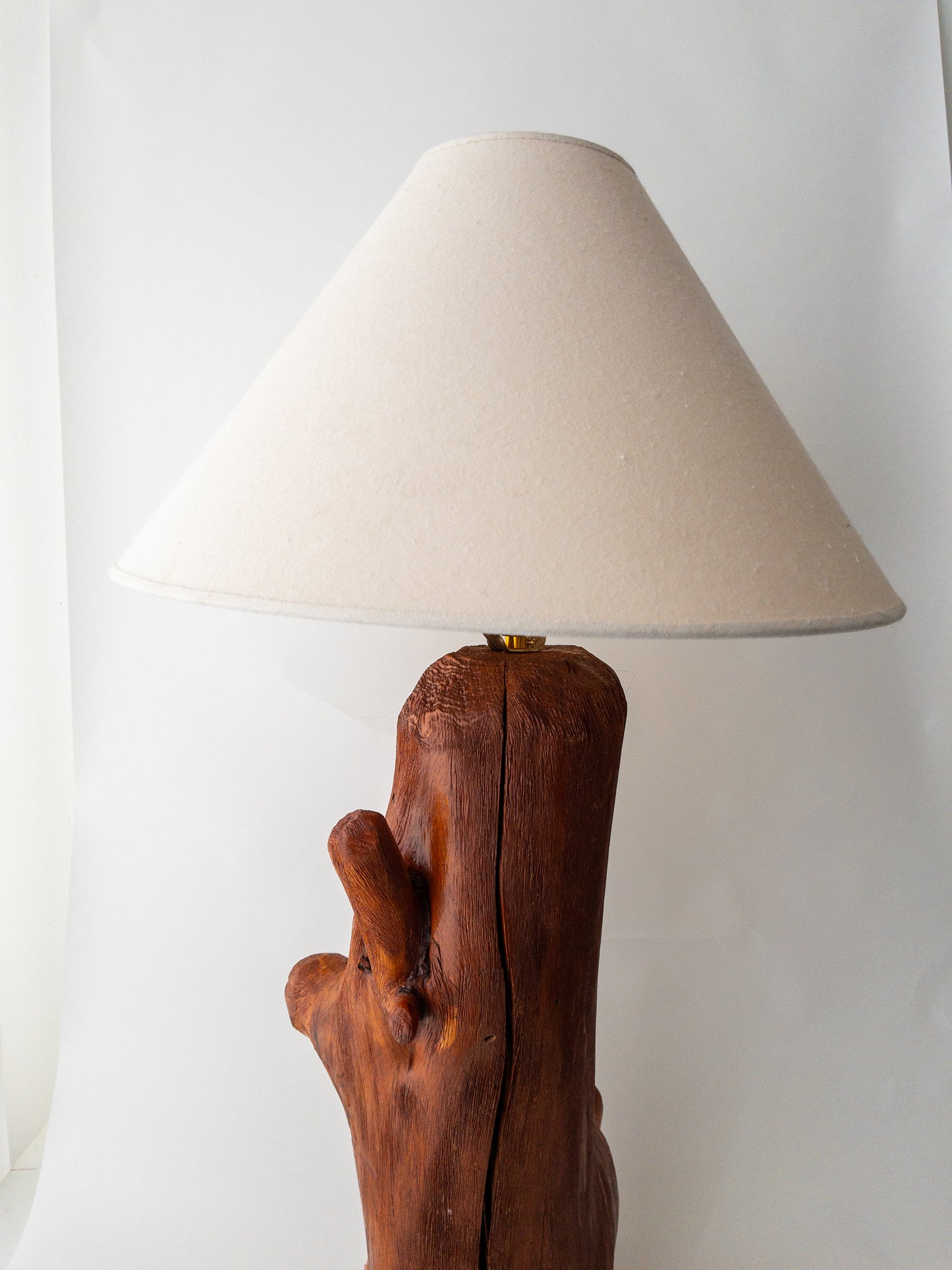 Large wood log lamp