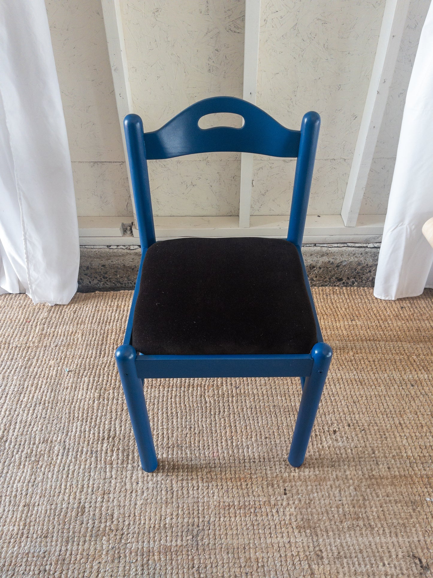 Electric blue dining chairs