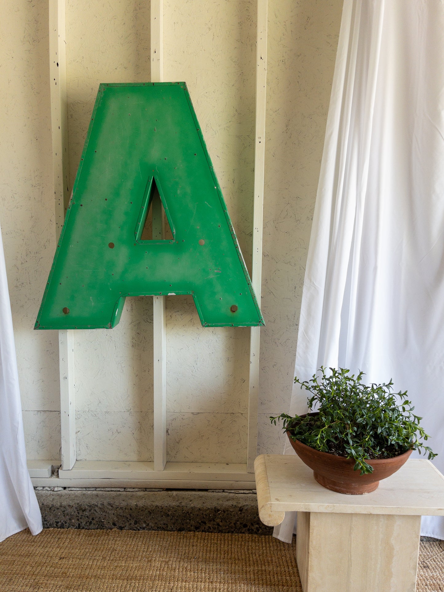 vintage metal sign "A"