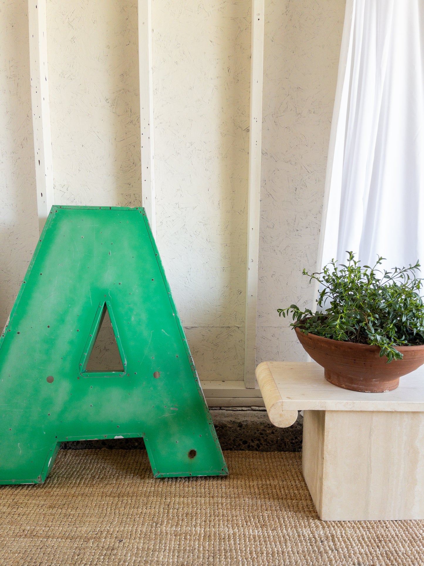 vintage metal sign "A"
