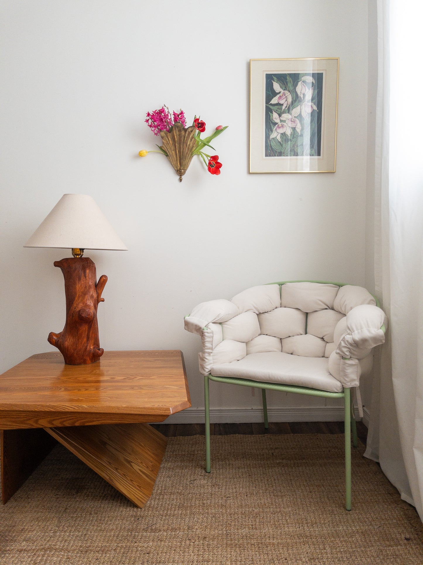 Large wood log lamp
