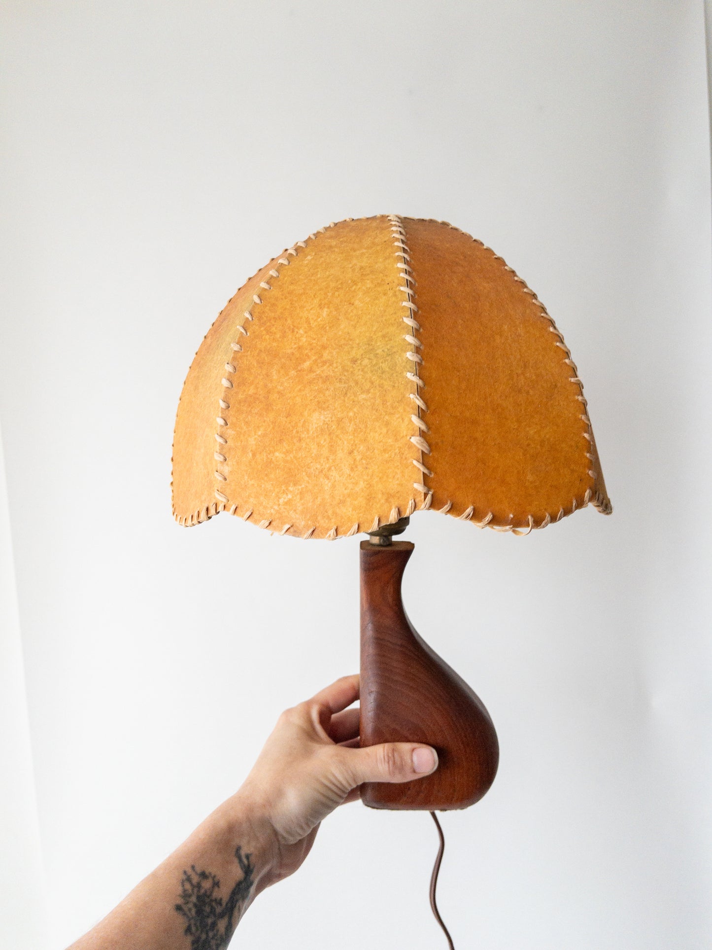 Mid century wood lamp