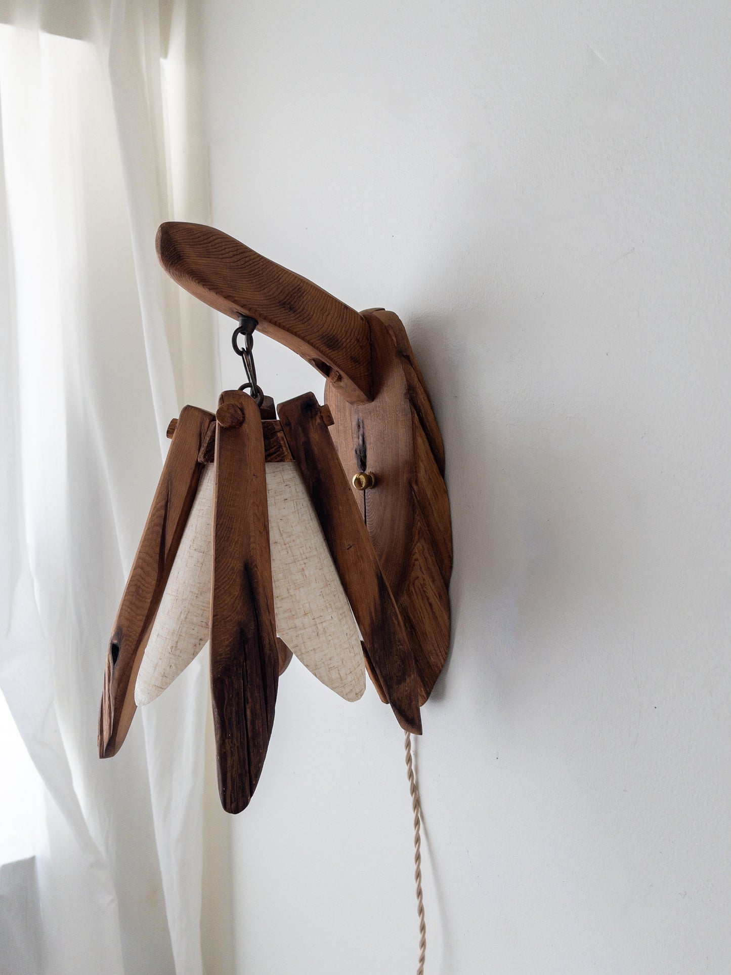 Cedar folk wall sconce