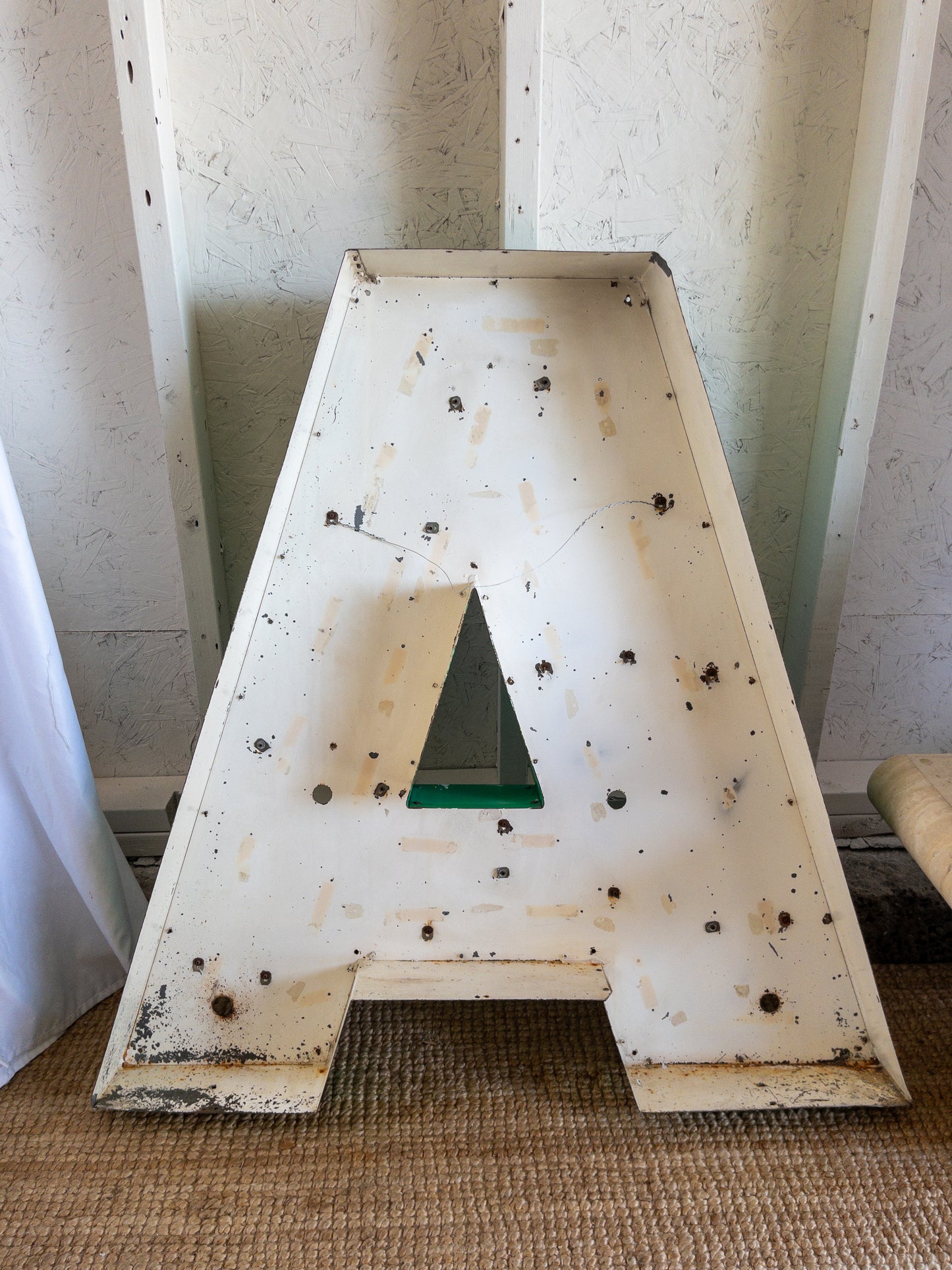 vintage metal sign "A"