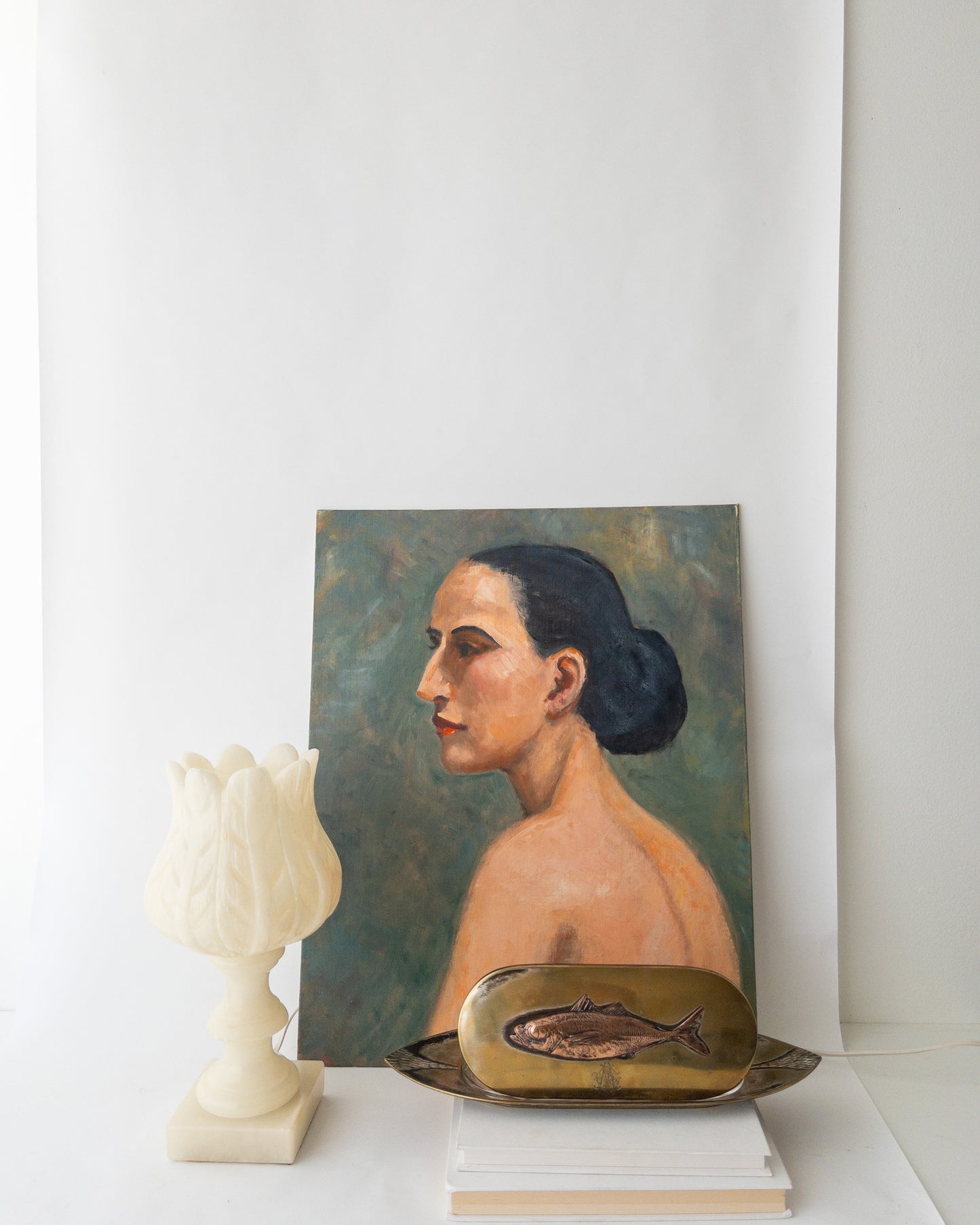 Alabaster tulip lamps