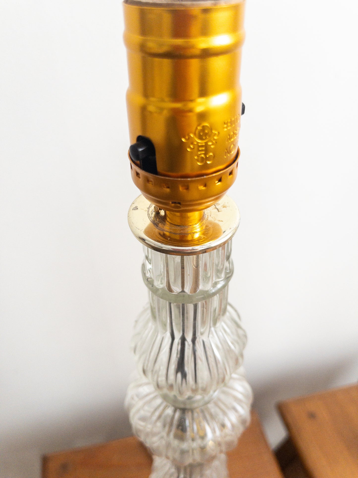 Fluted French glass lamp