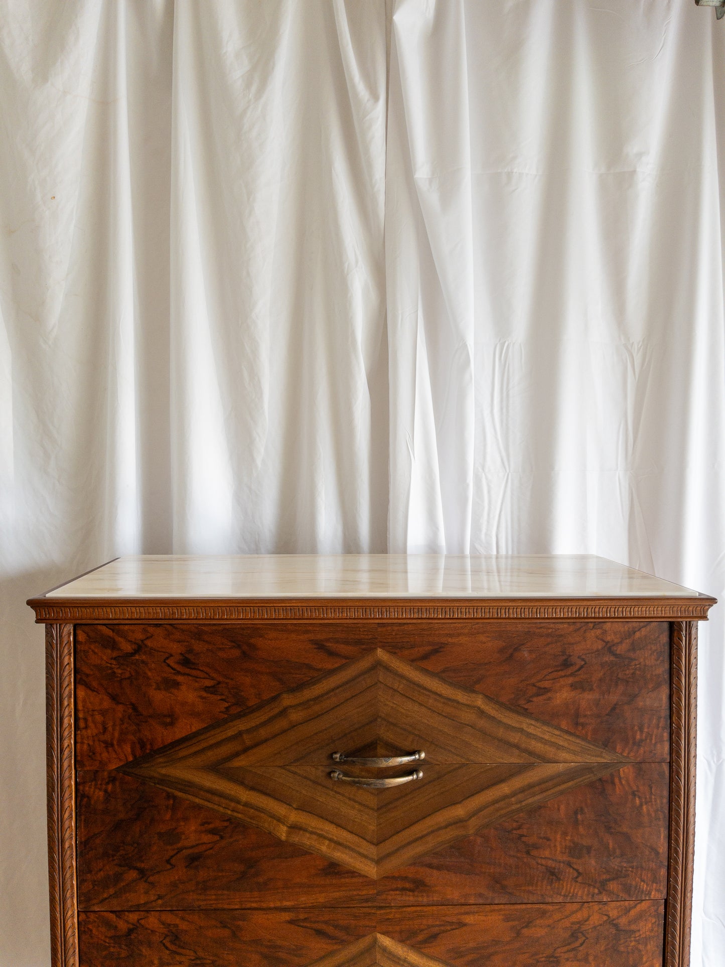 Marble top tall boy