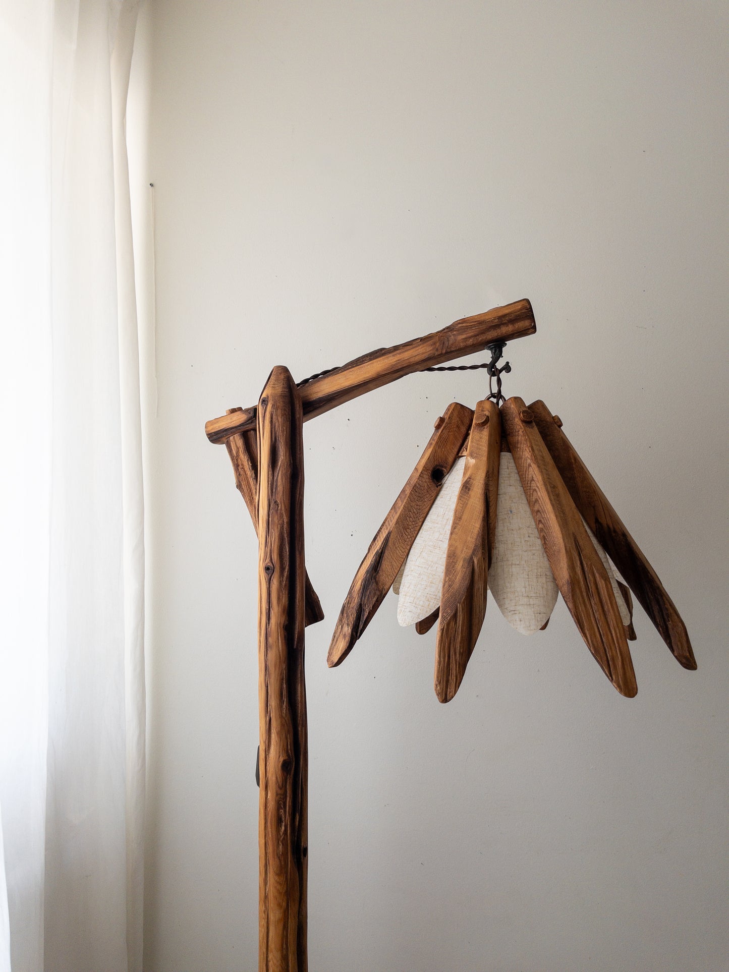 Cedar folk floor lamp
