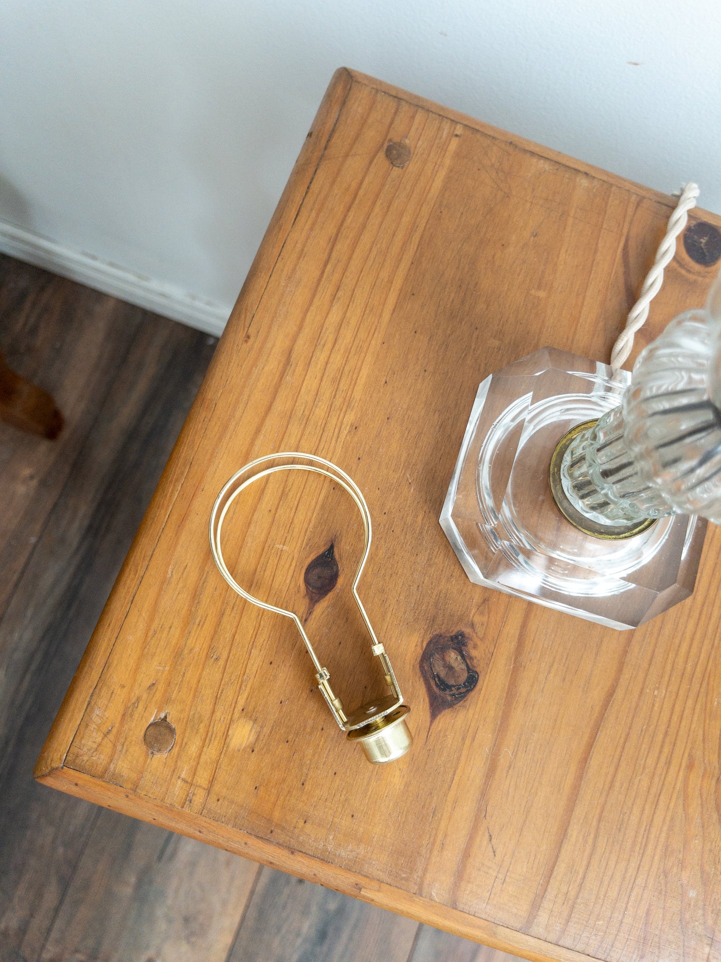Fluted French glass lamp