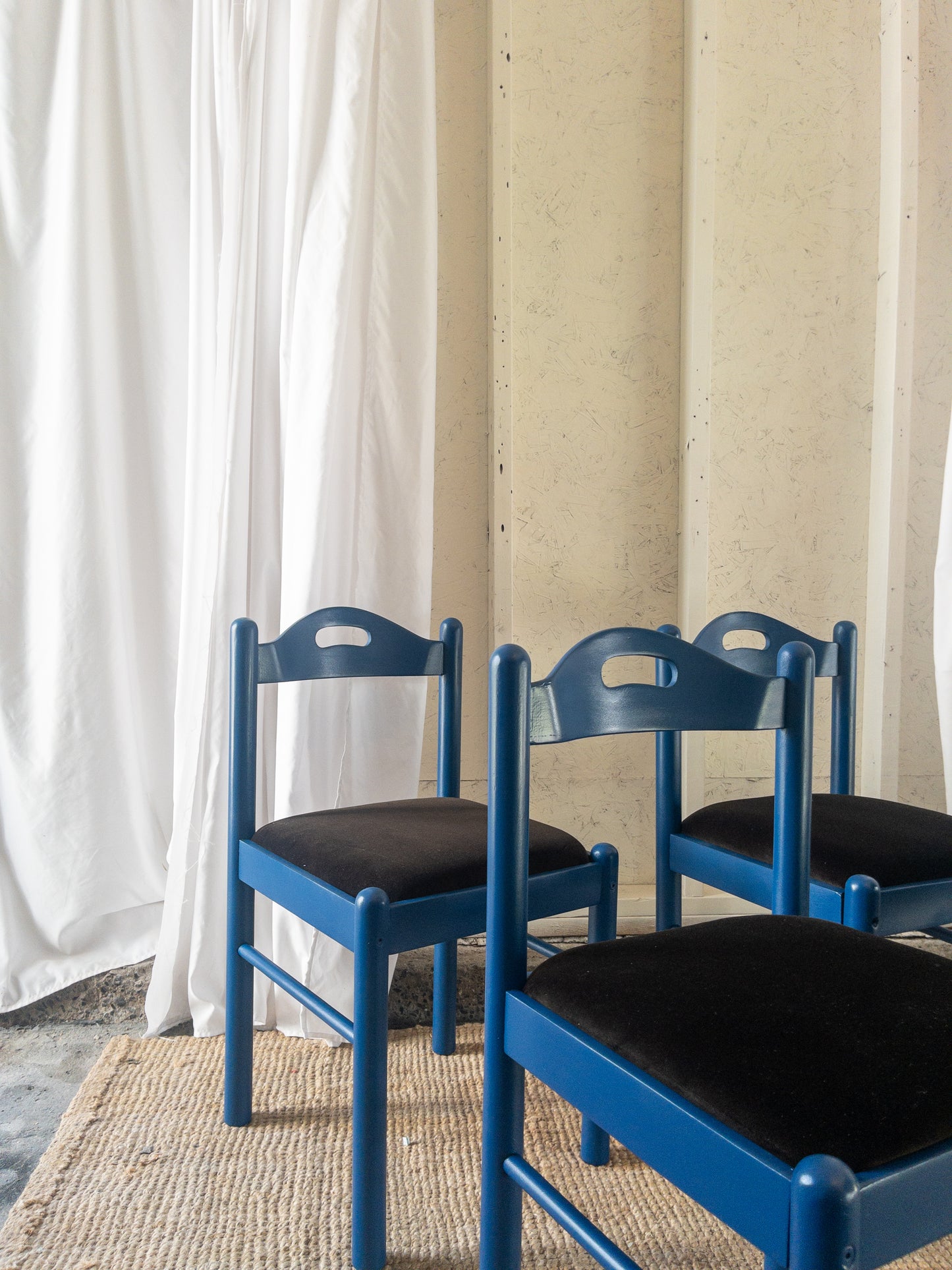 Electric blue dining chairs