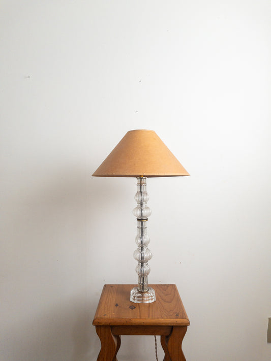 Fluted French glass lamp