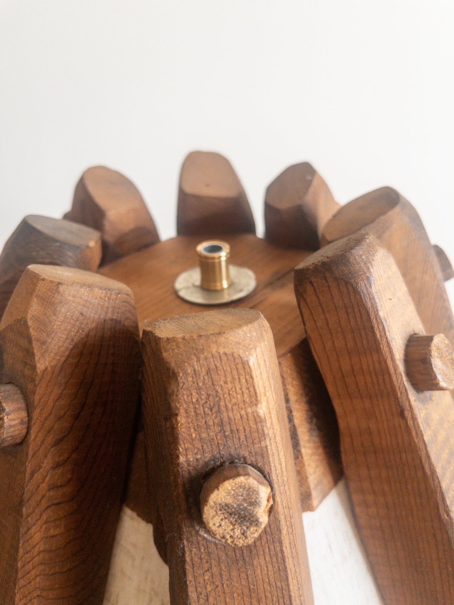 Folk art cedar lamps