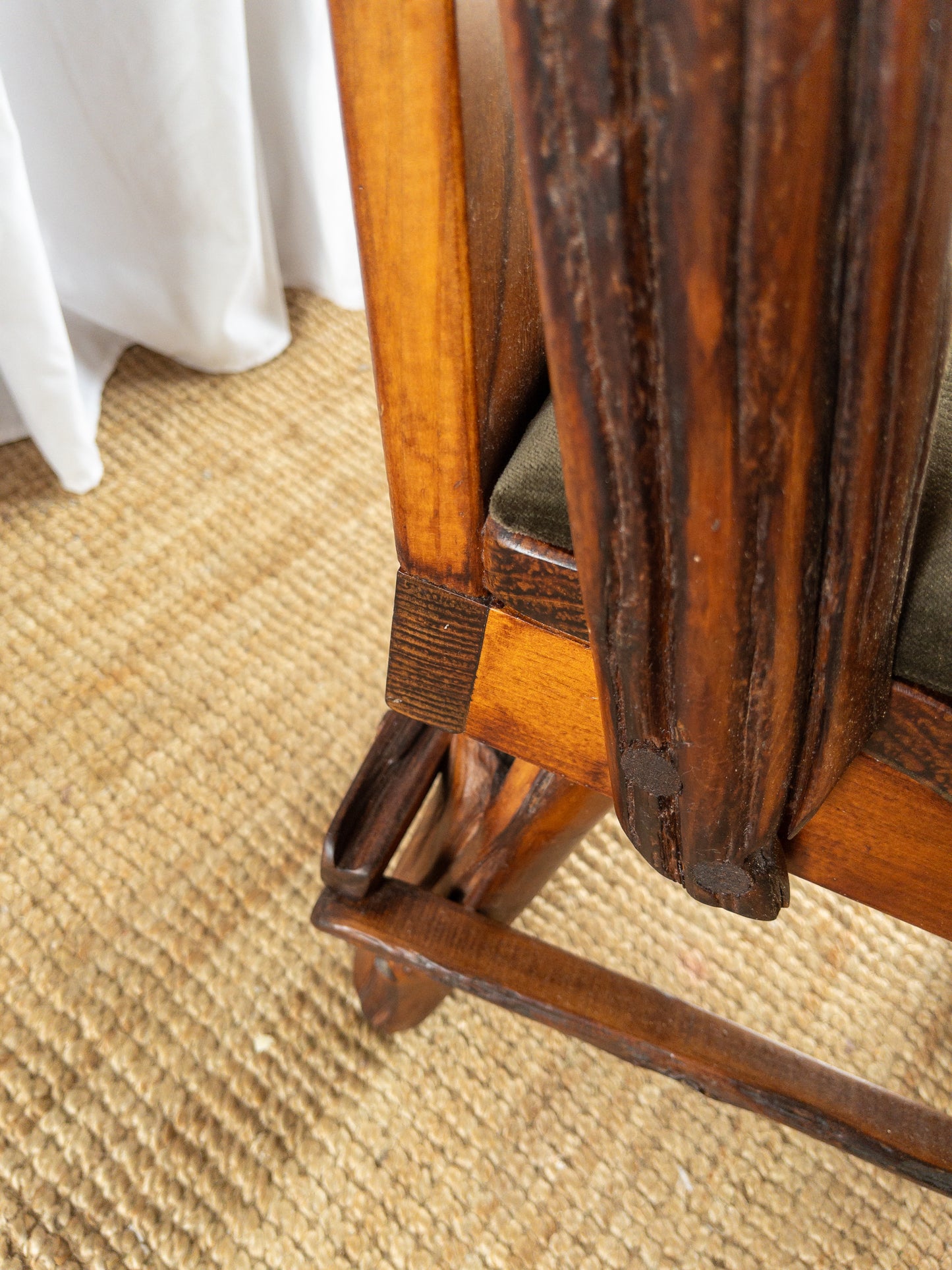 OOAK brutalist wood dining set
