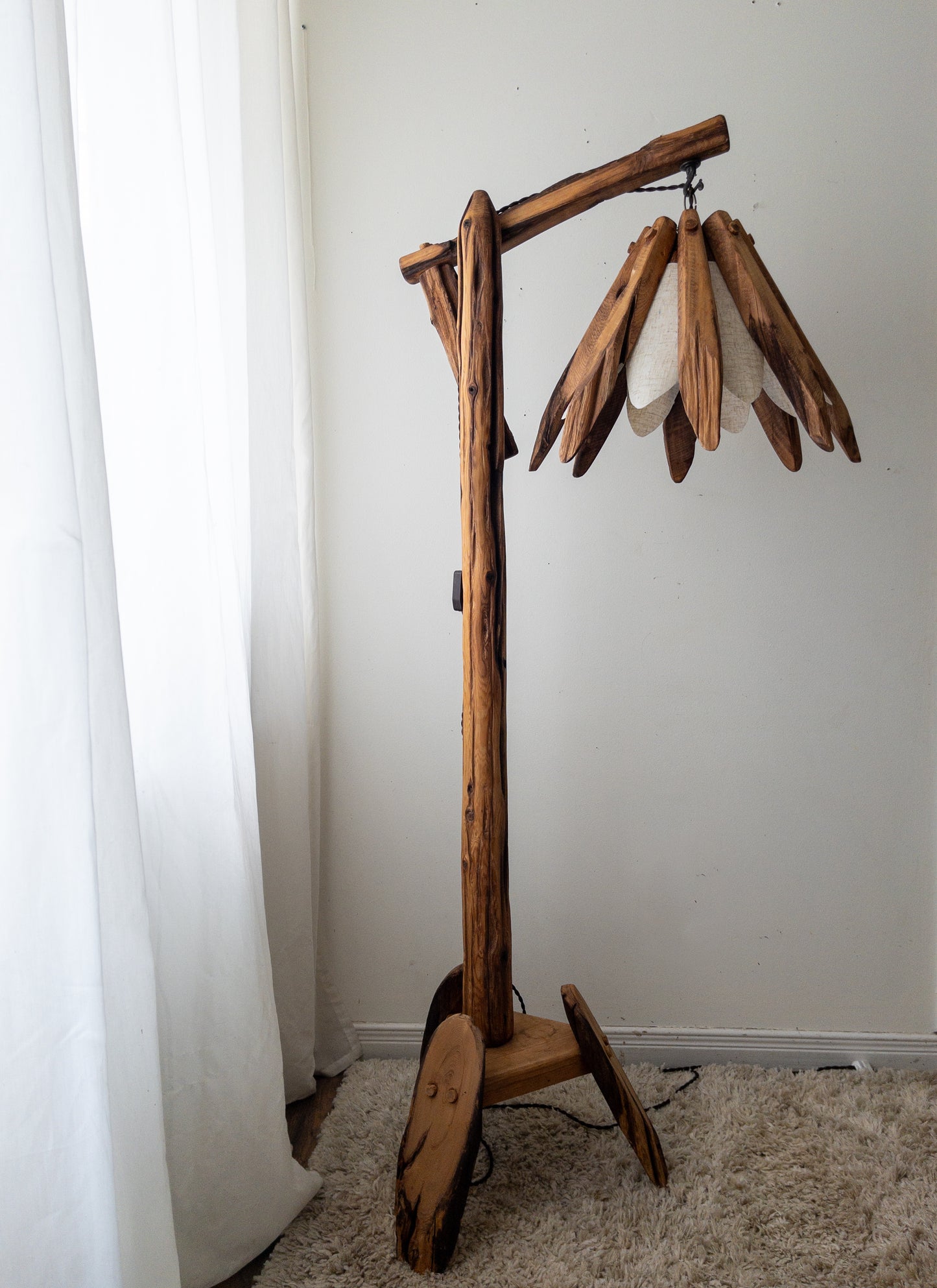 Cedar folk floor lamp