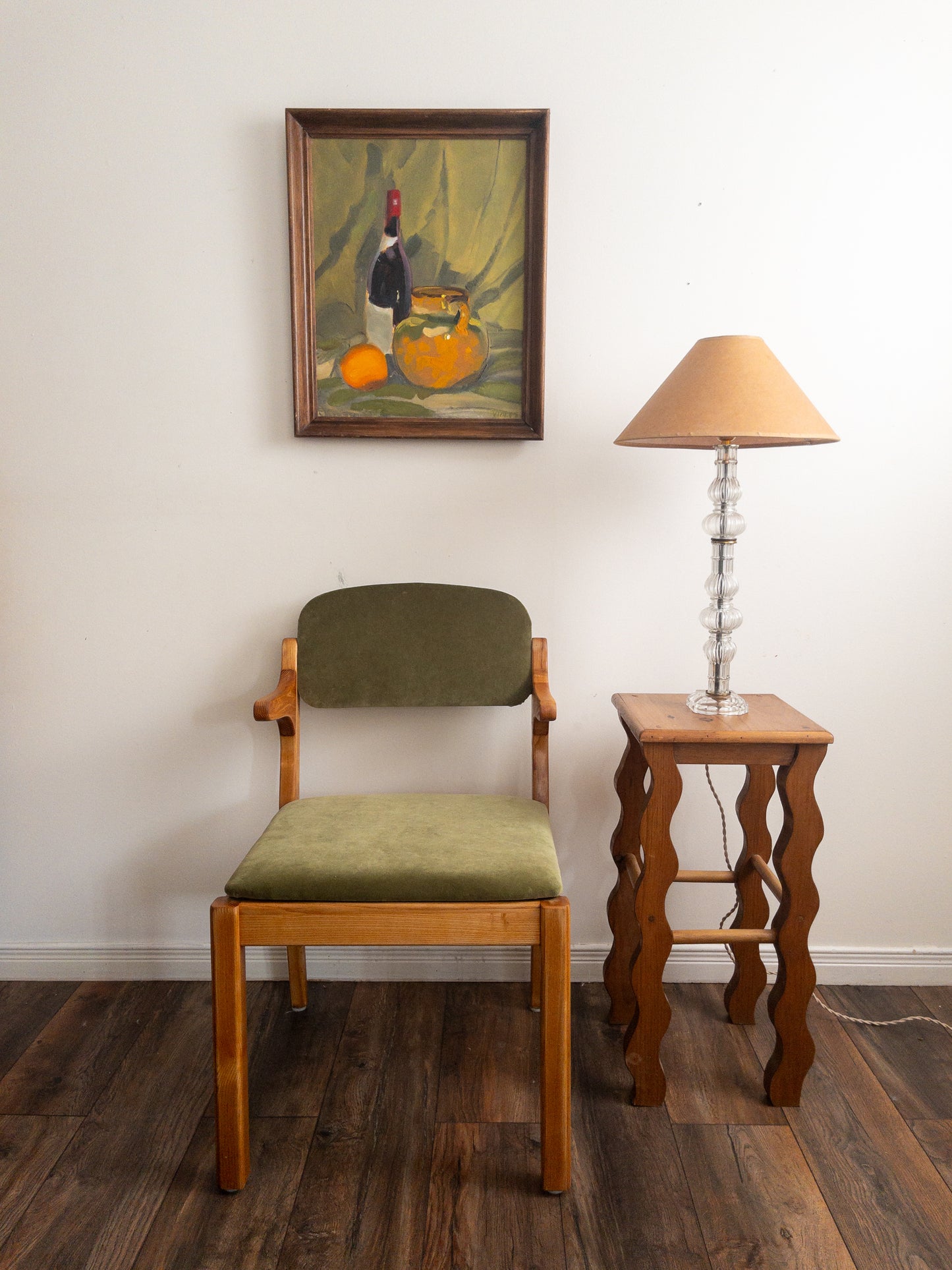 Fluted French glass lamp