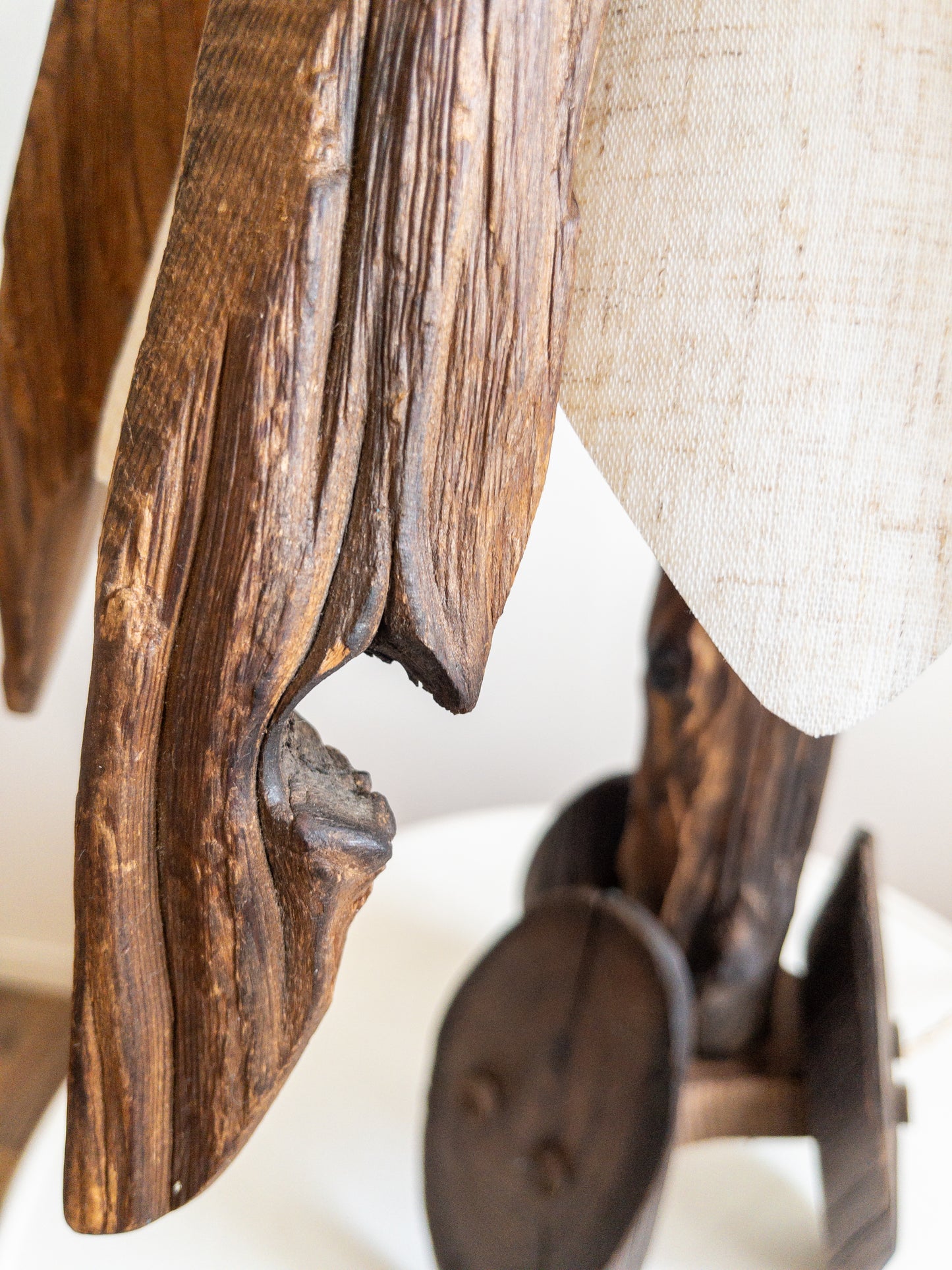 Folk art cedar lamps