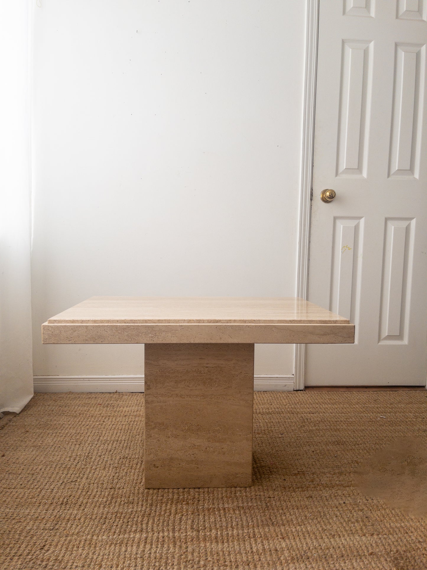 Travertine side table