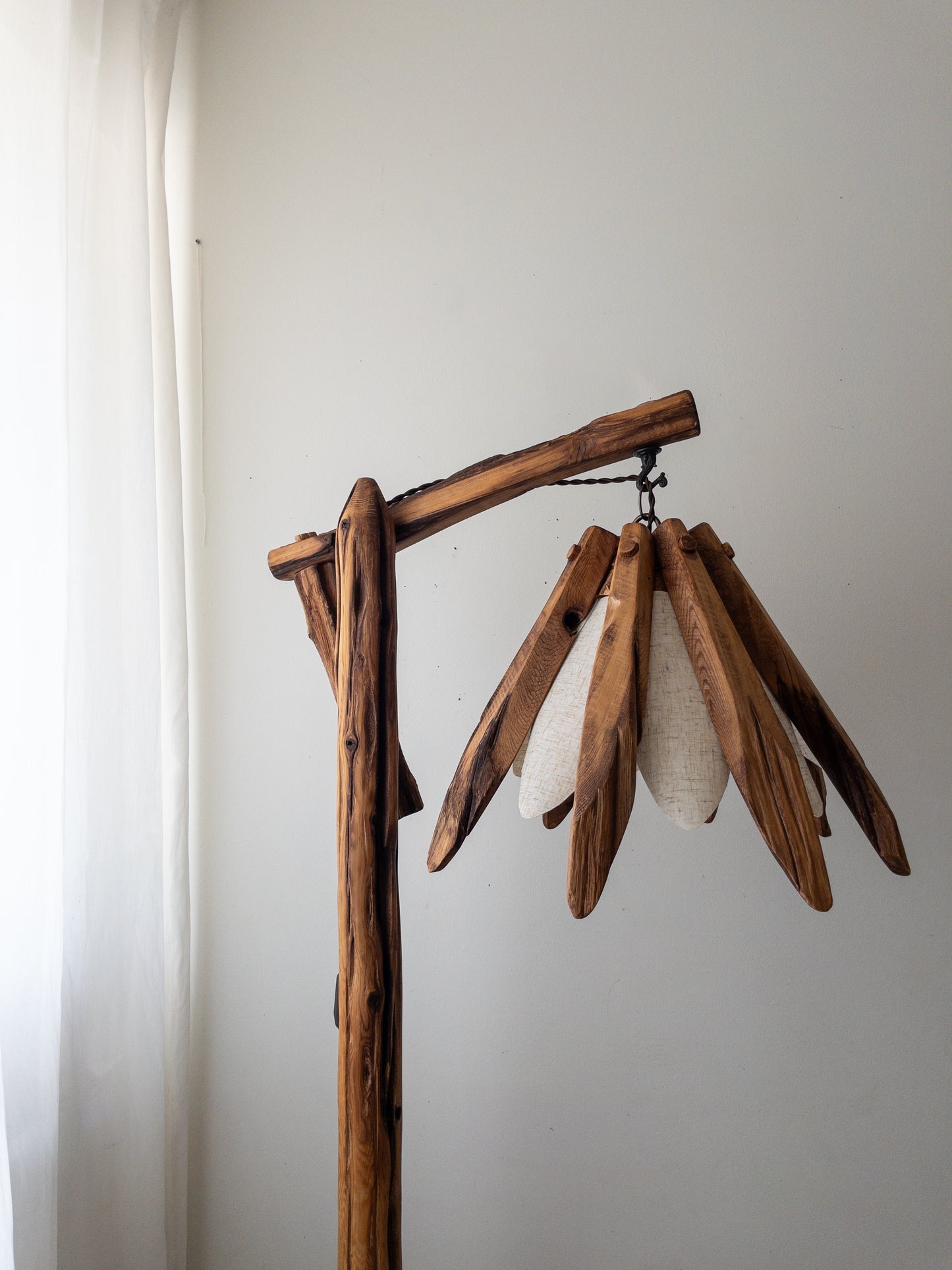 Cedar folk floor lamp