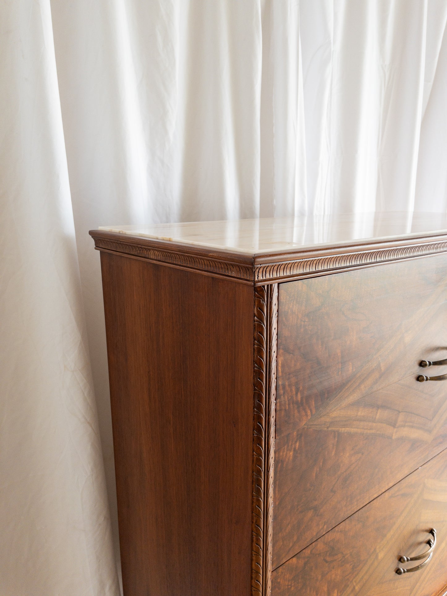 Marble top tall boy