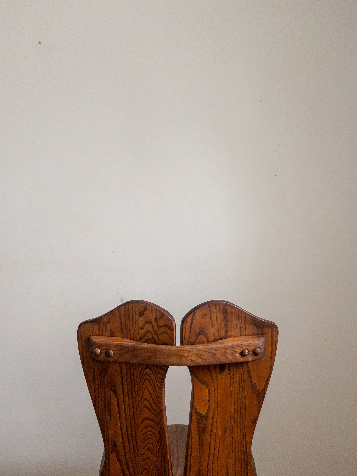 70s carved oak dining chairs