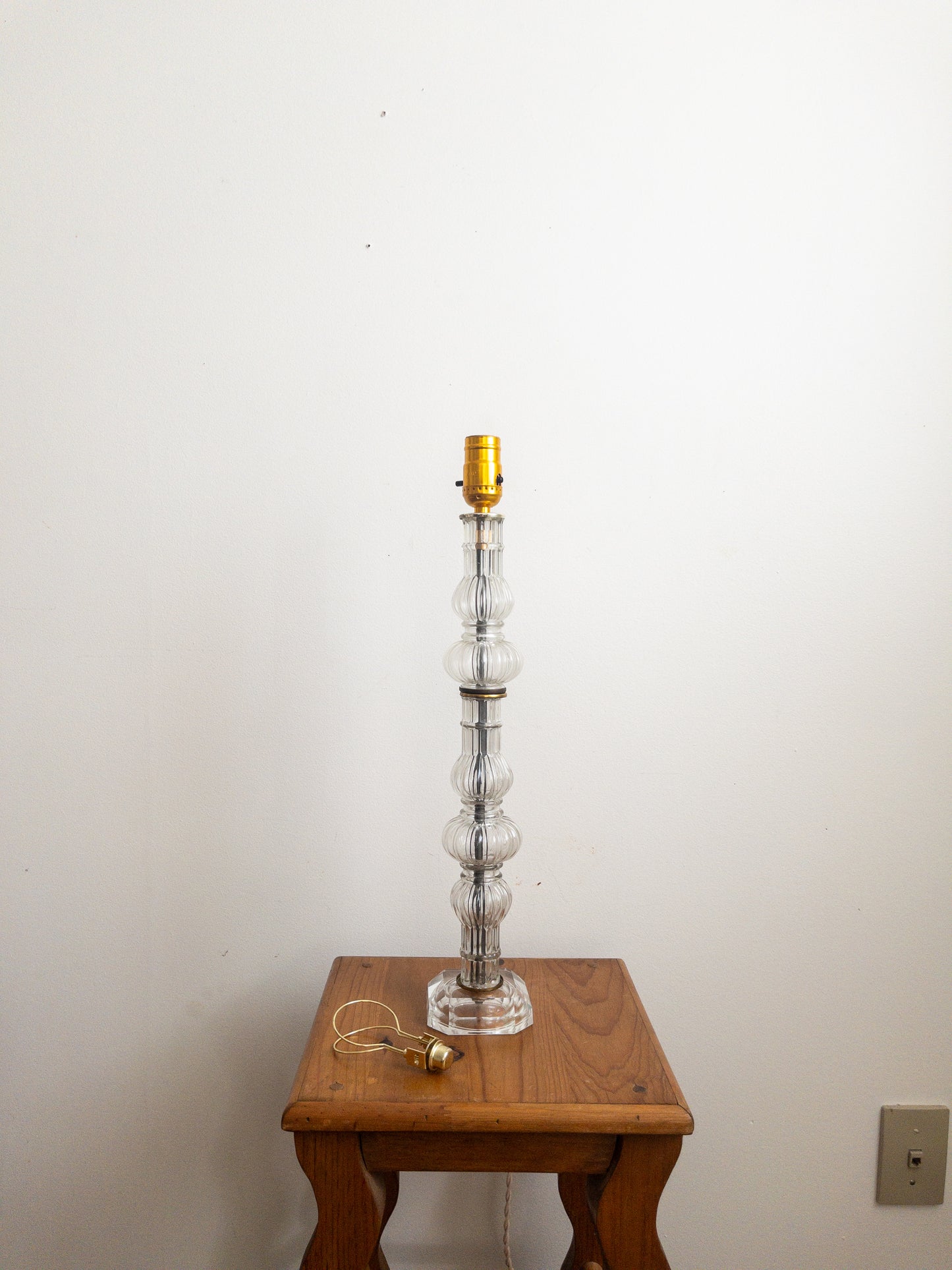 Fluted French glass lamp