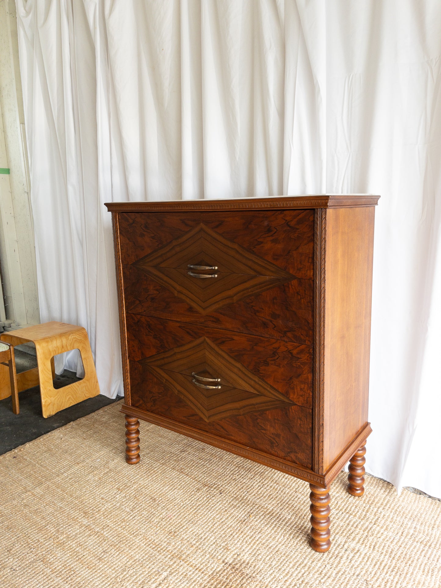 Marble top tall boy