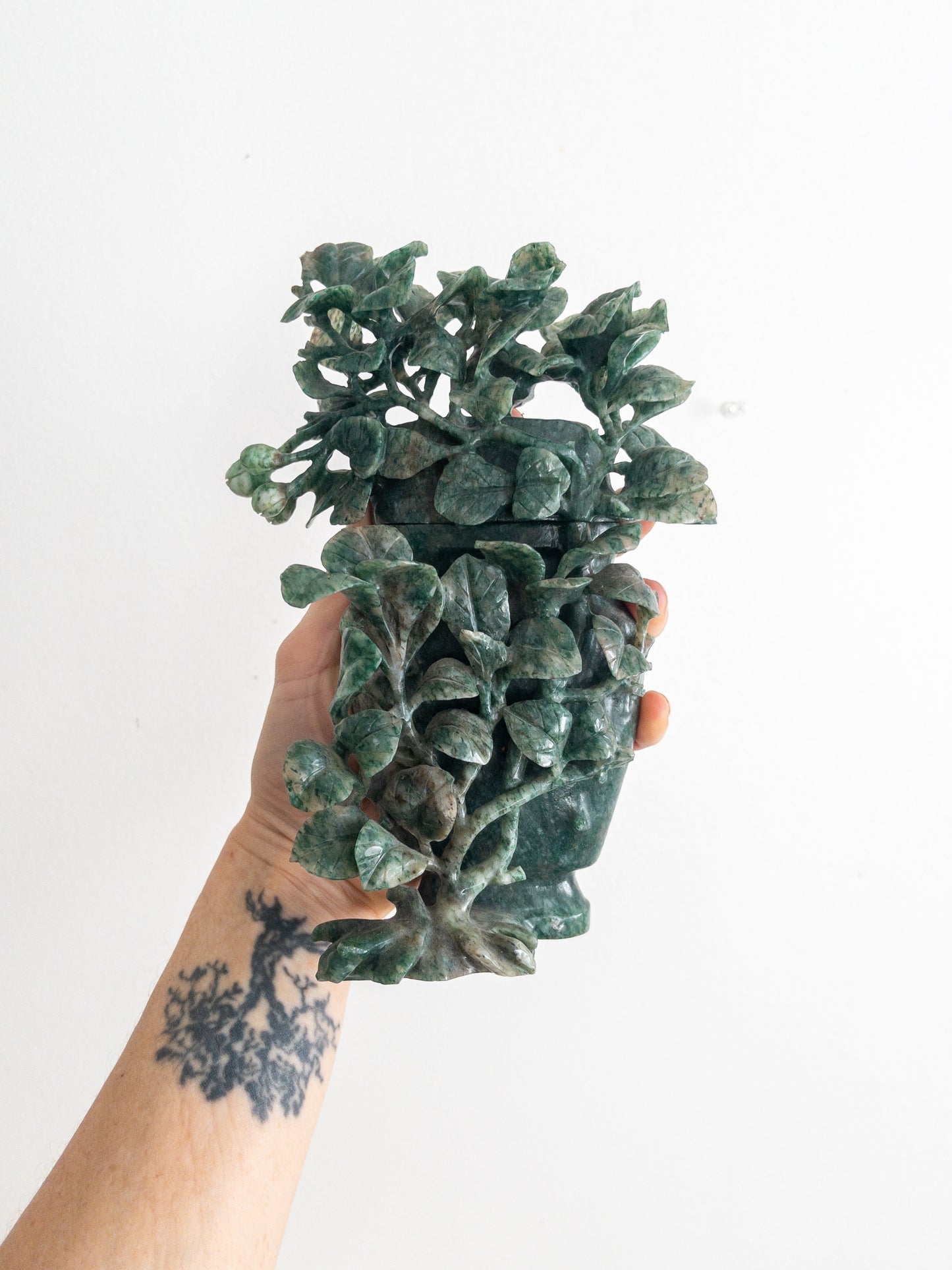 carved jade box