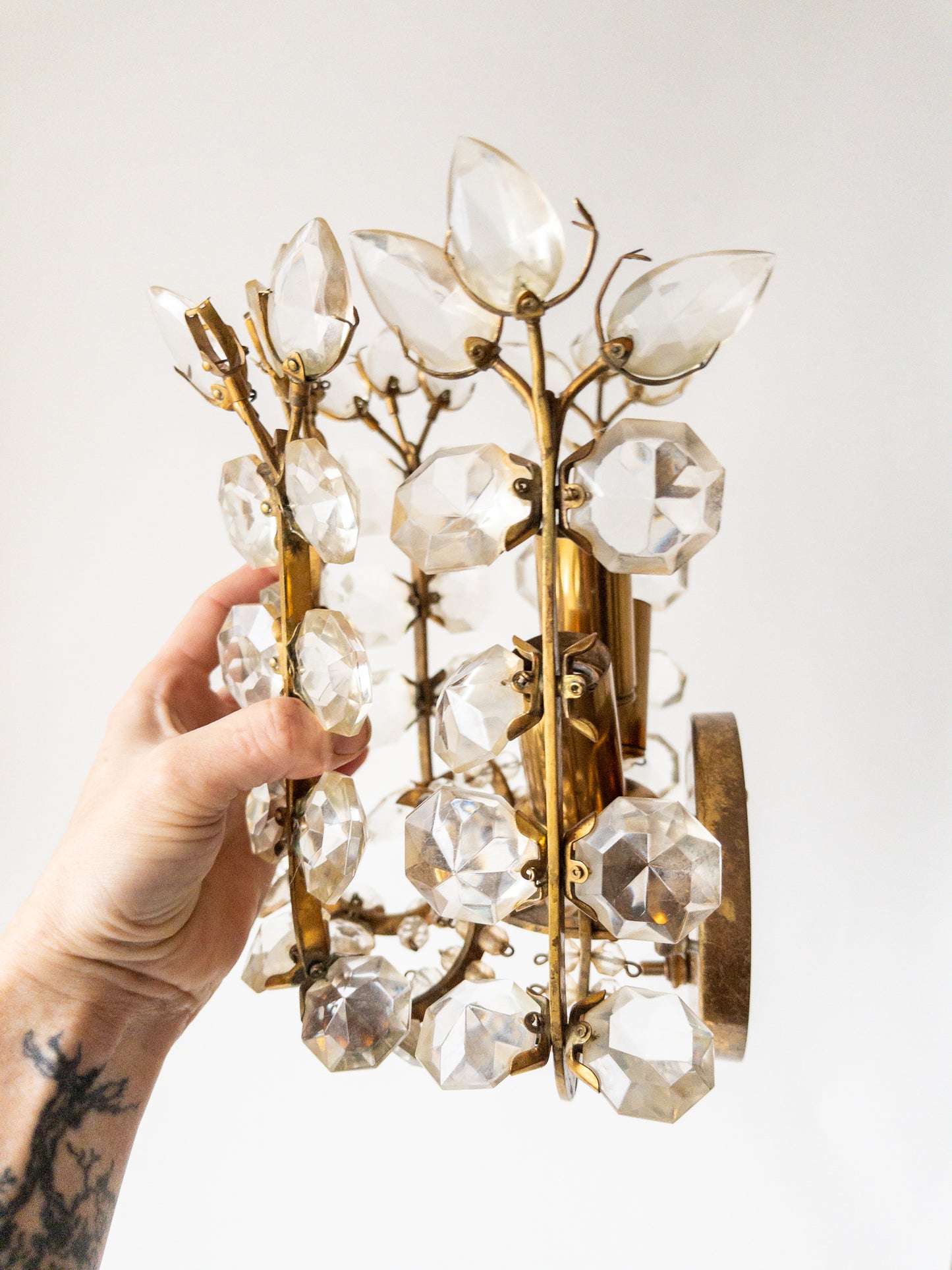 50s crystal sconces
