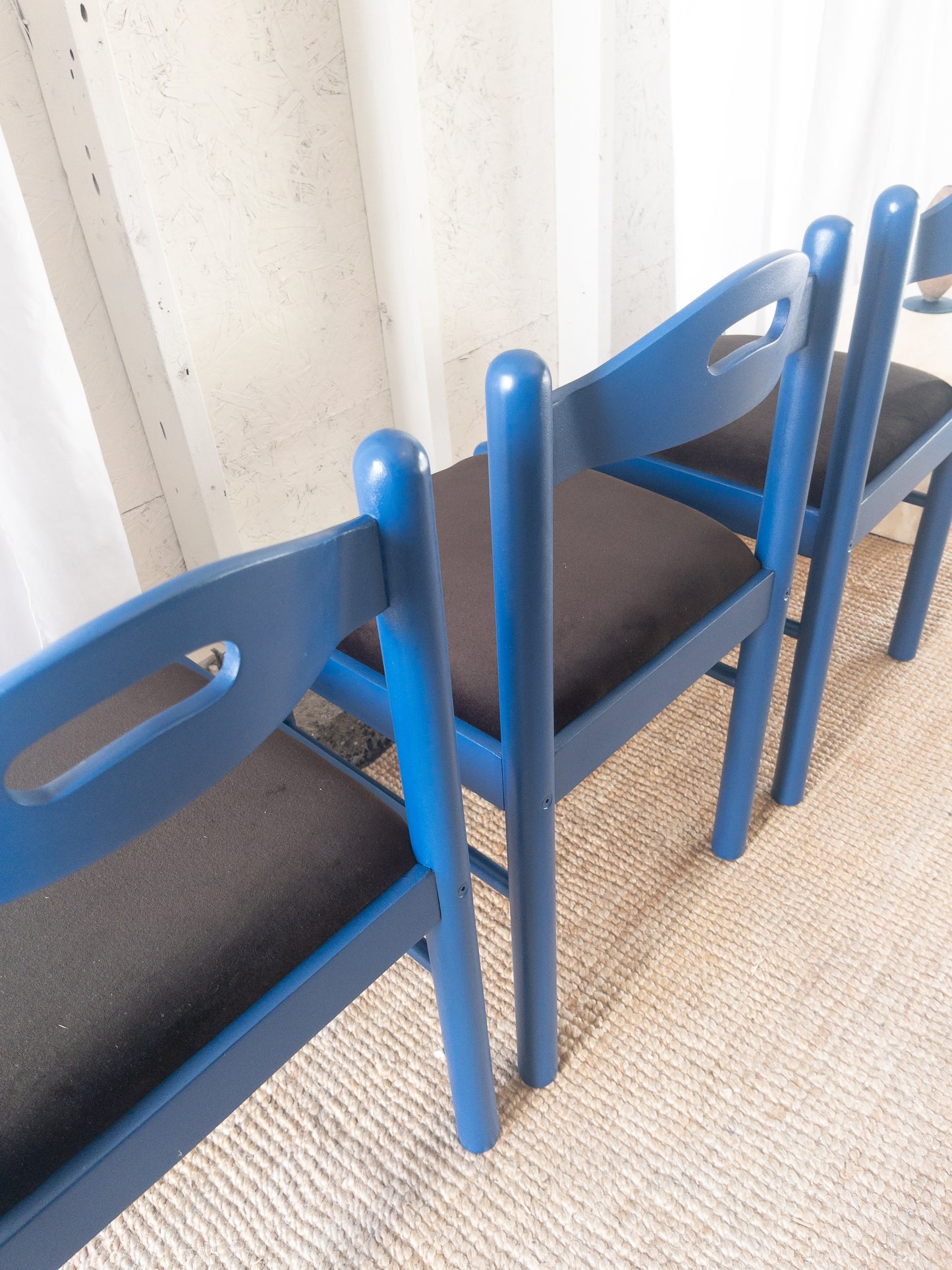 Electric blue dining chairs
