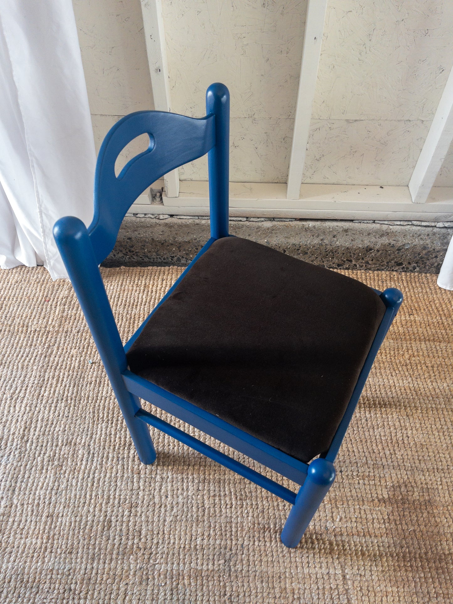 Electric blue dining chairs