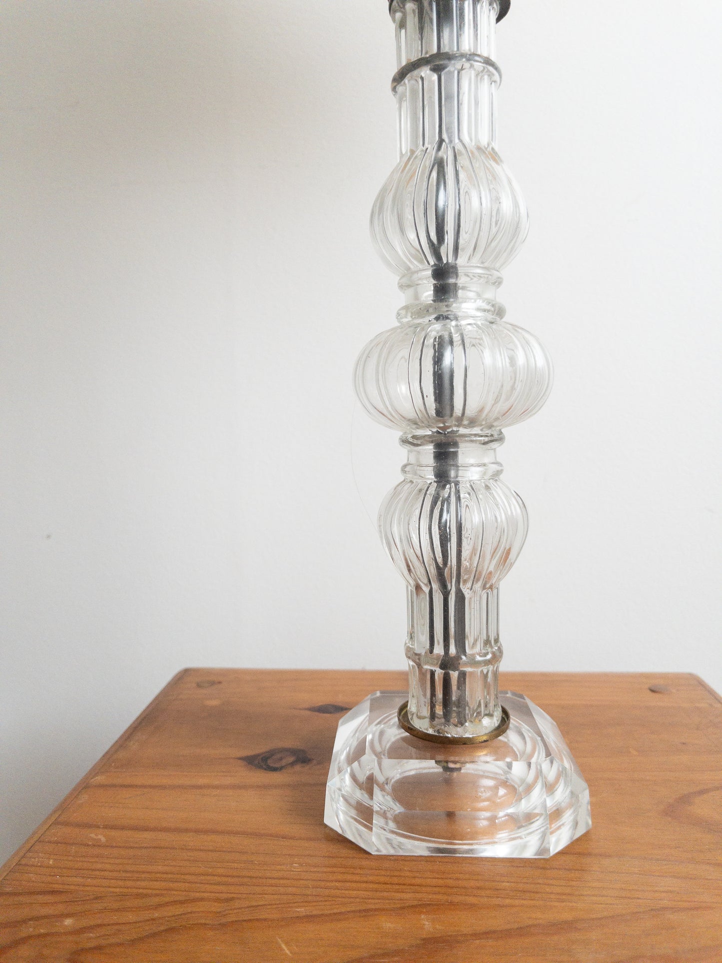 Fluted French glass lamp