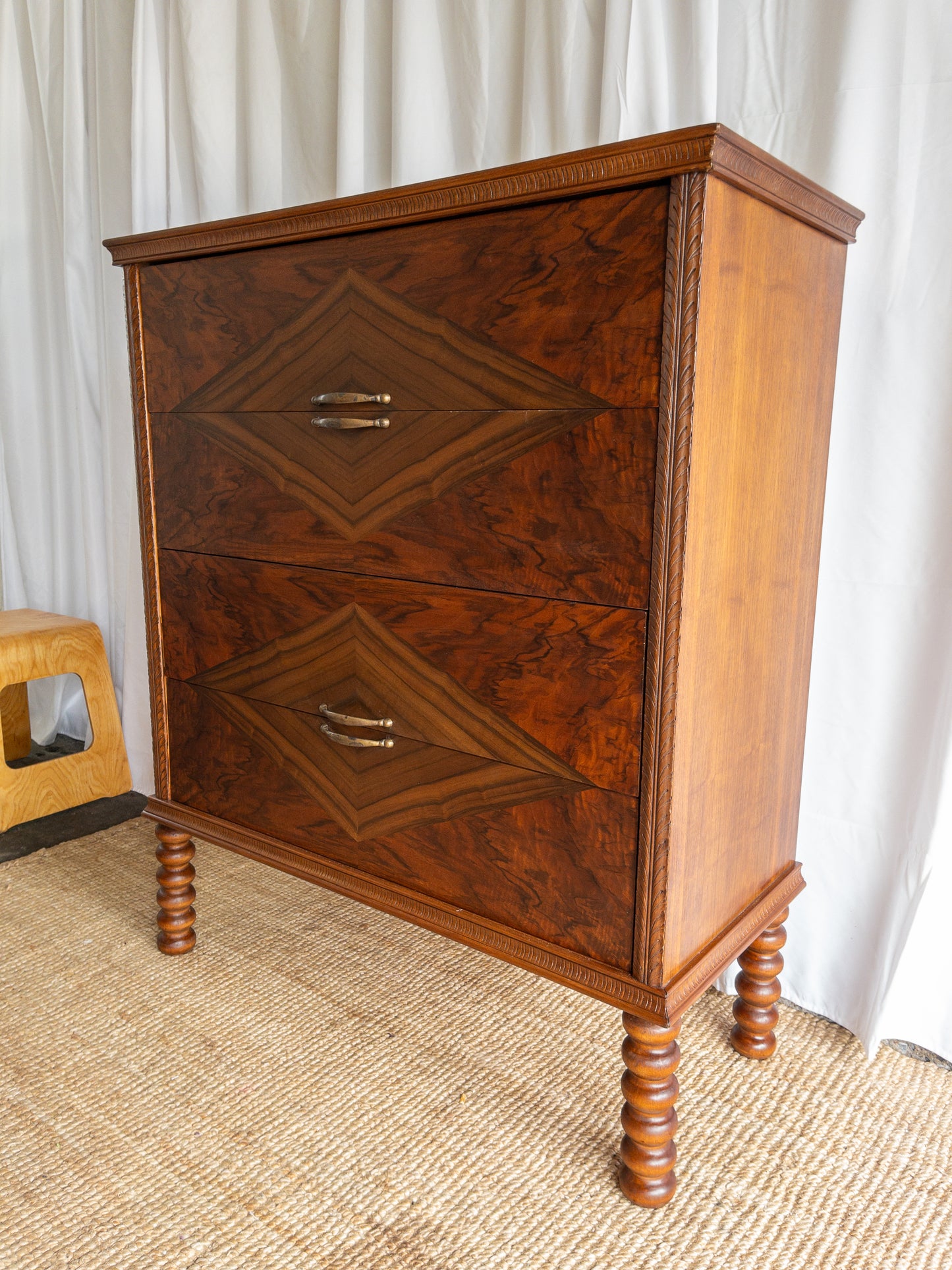 Marble top tall boy