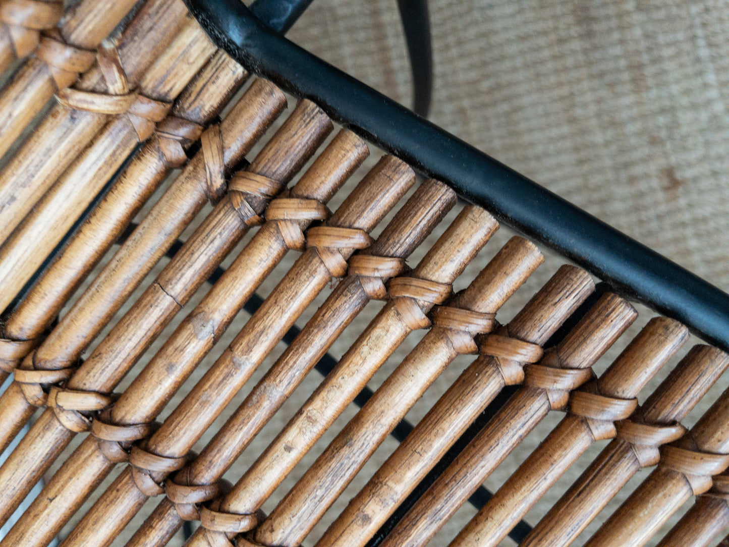 50s iron and rattan chair set