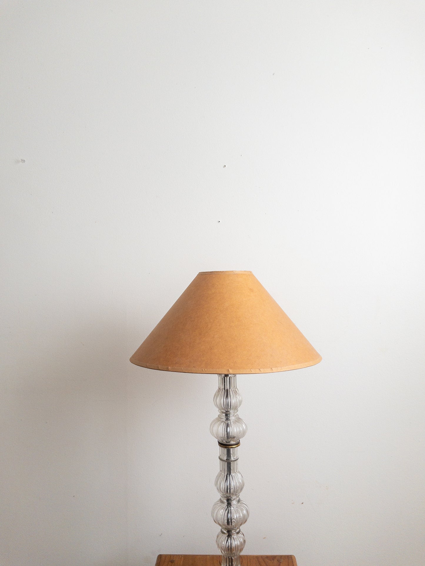 Fluted French glass lamp