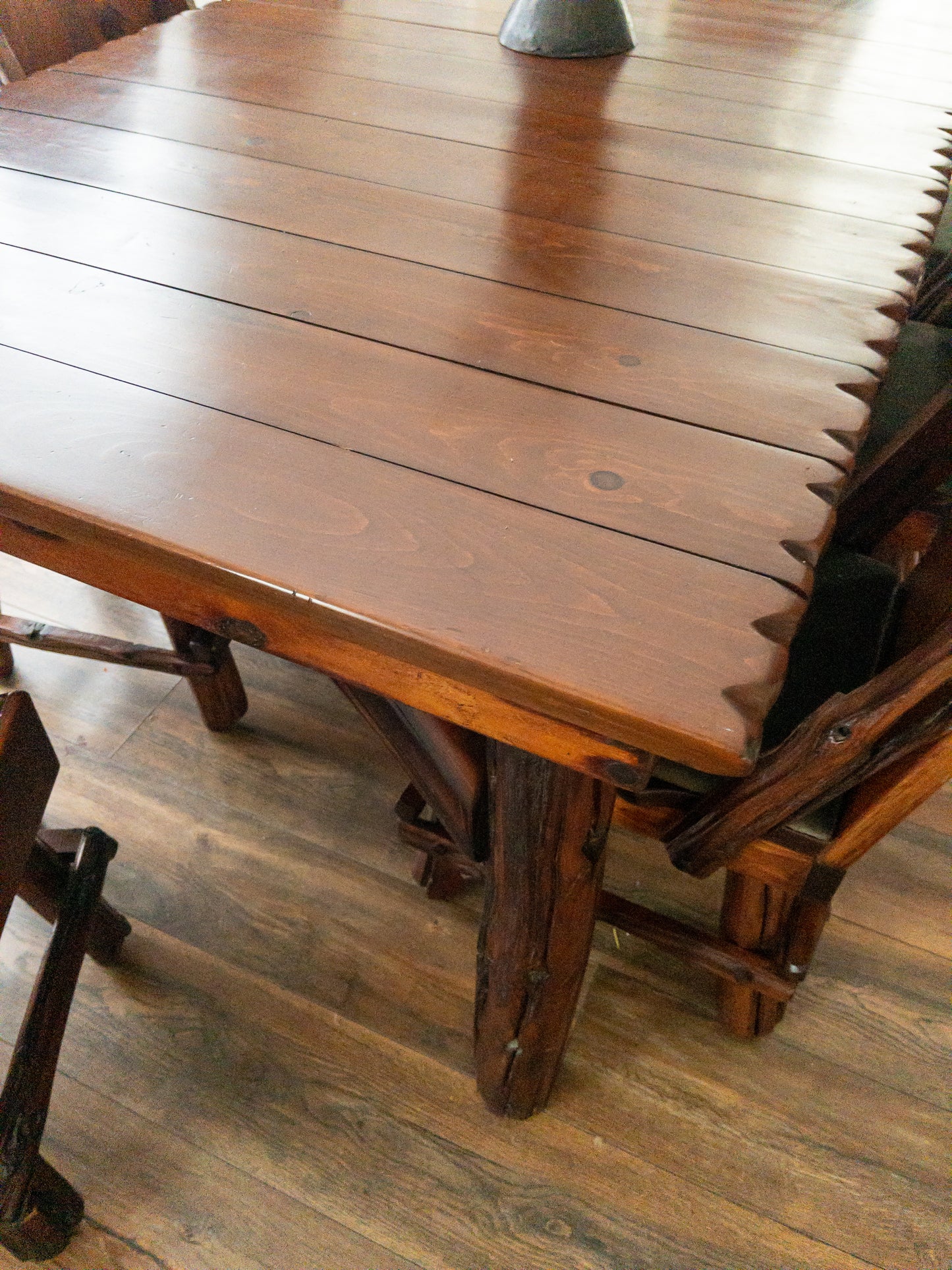 OOAK brutalist wood dining set