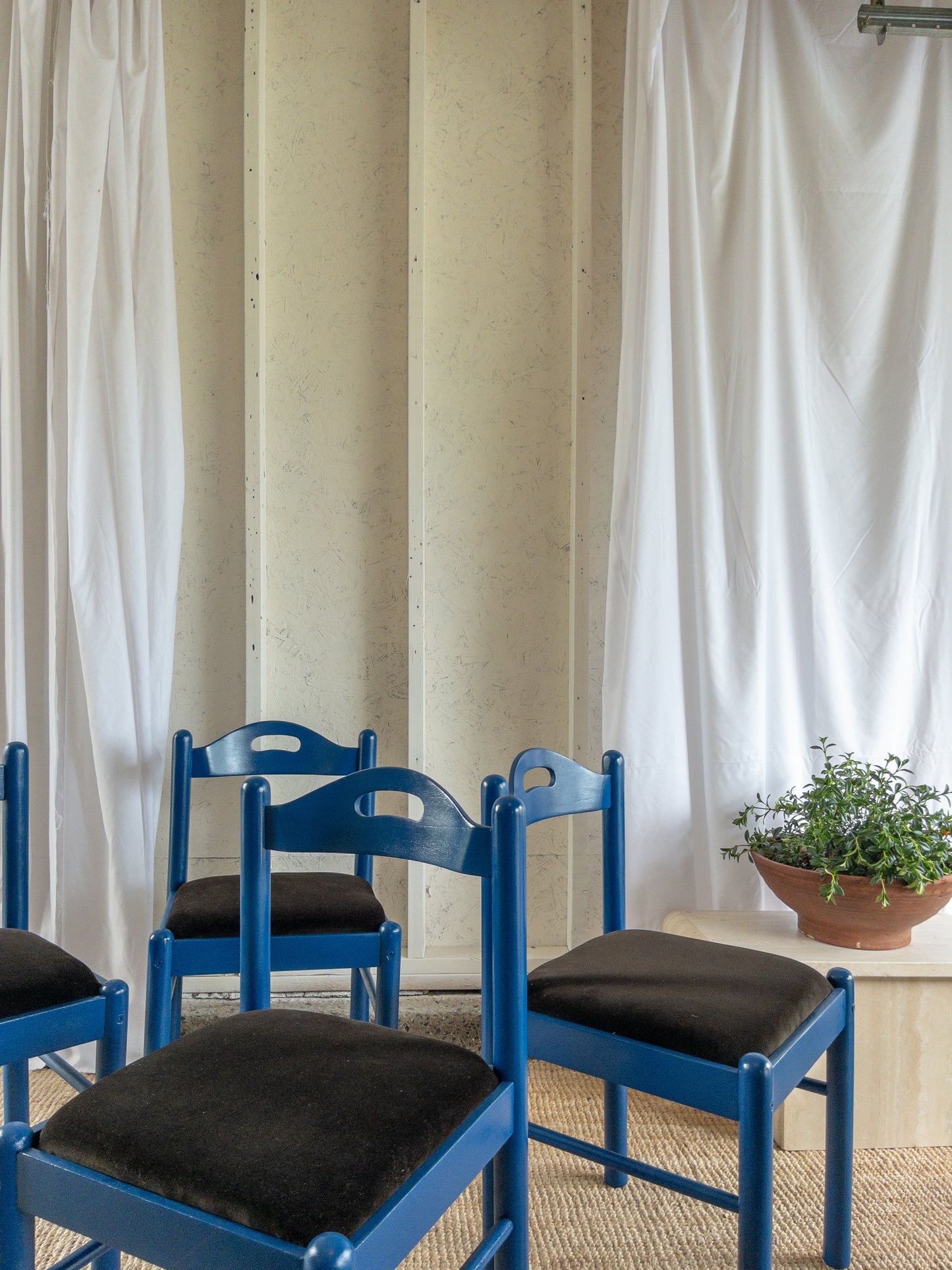 Electric blue dining chairs