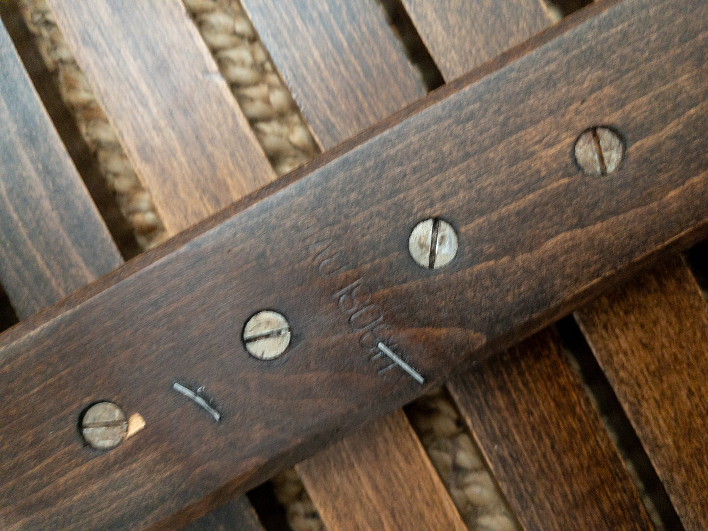 Midcentury slat bench