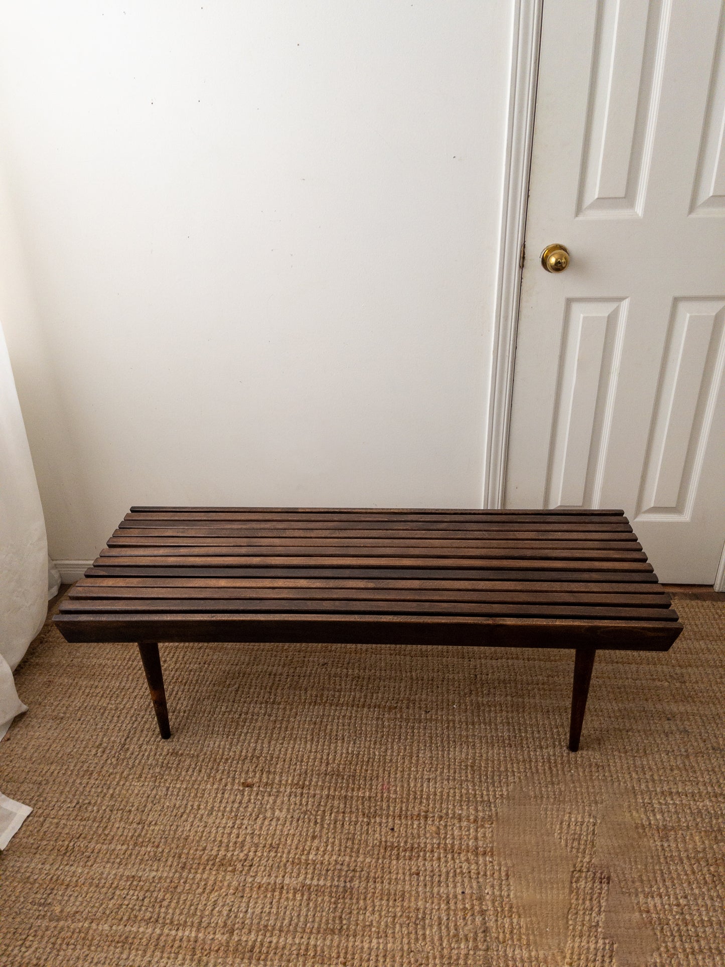 Midcentury slat bench