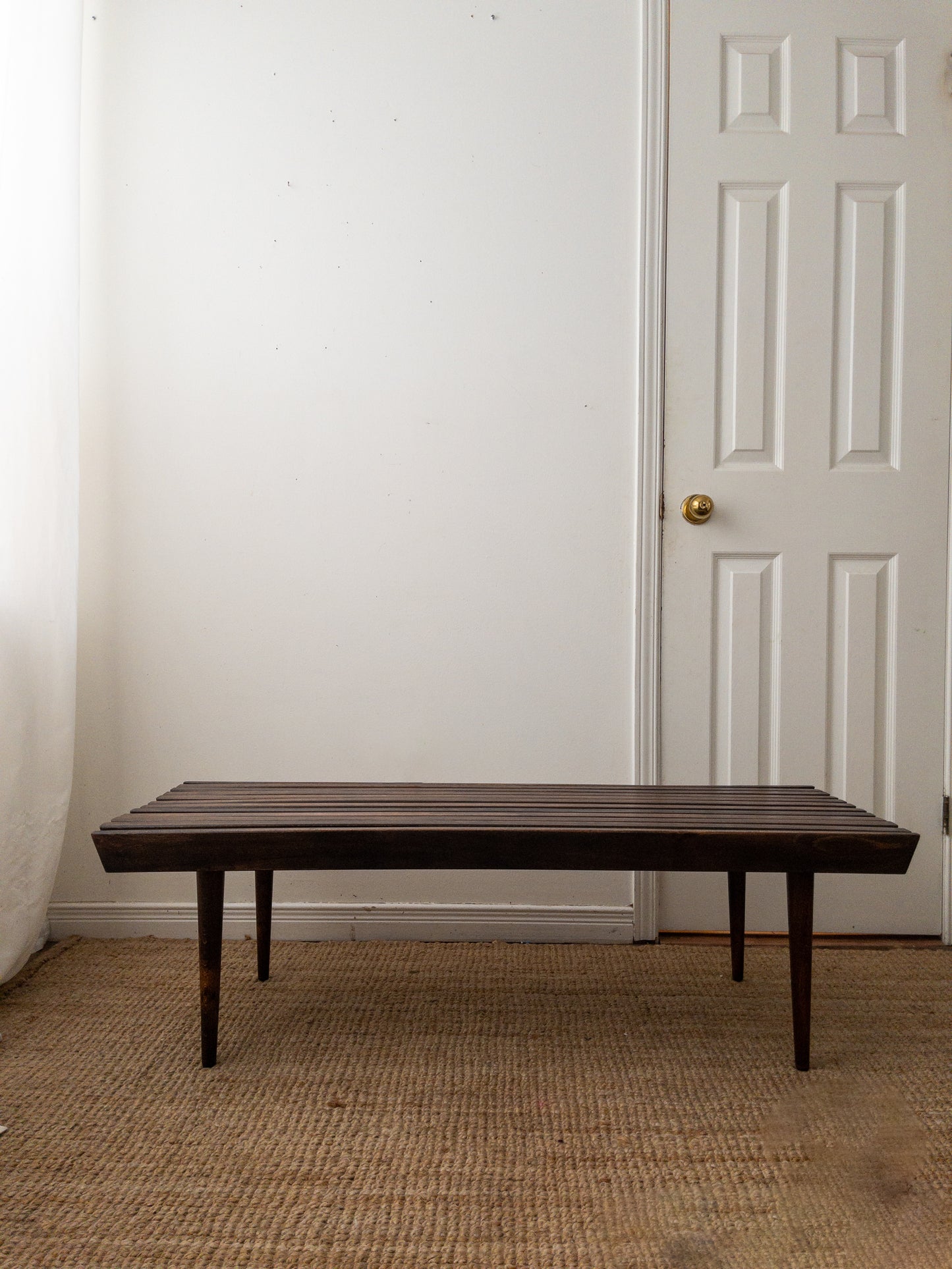 Midcentury slat bench