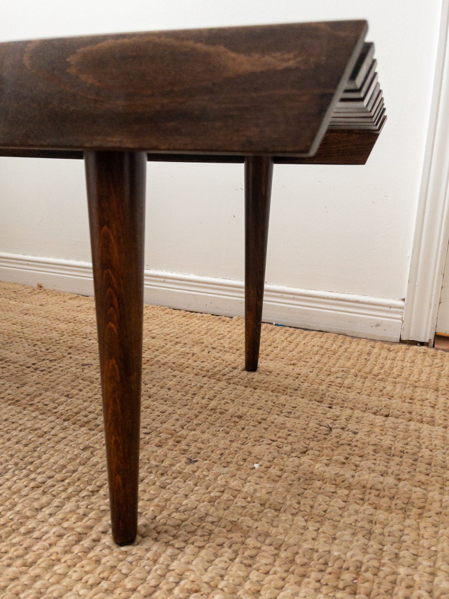 Midcentury slat bench