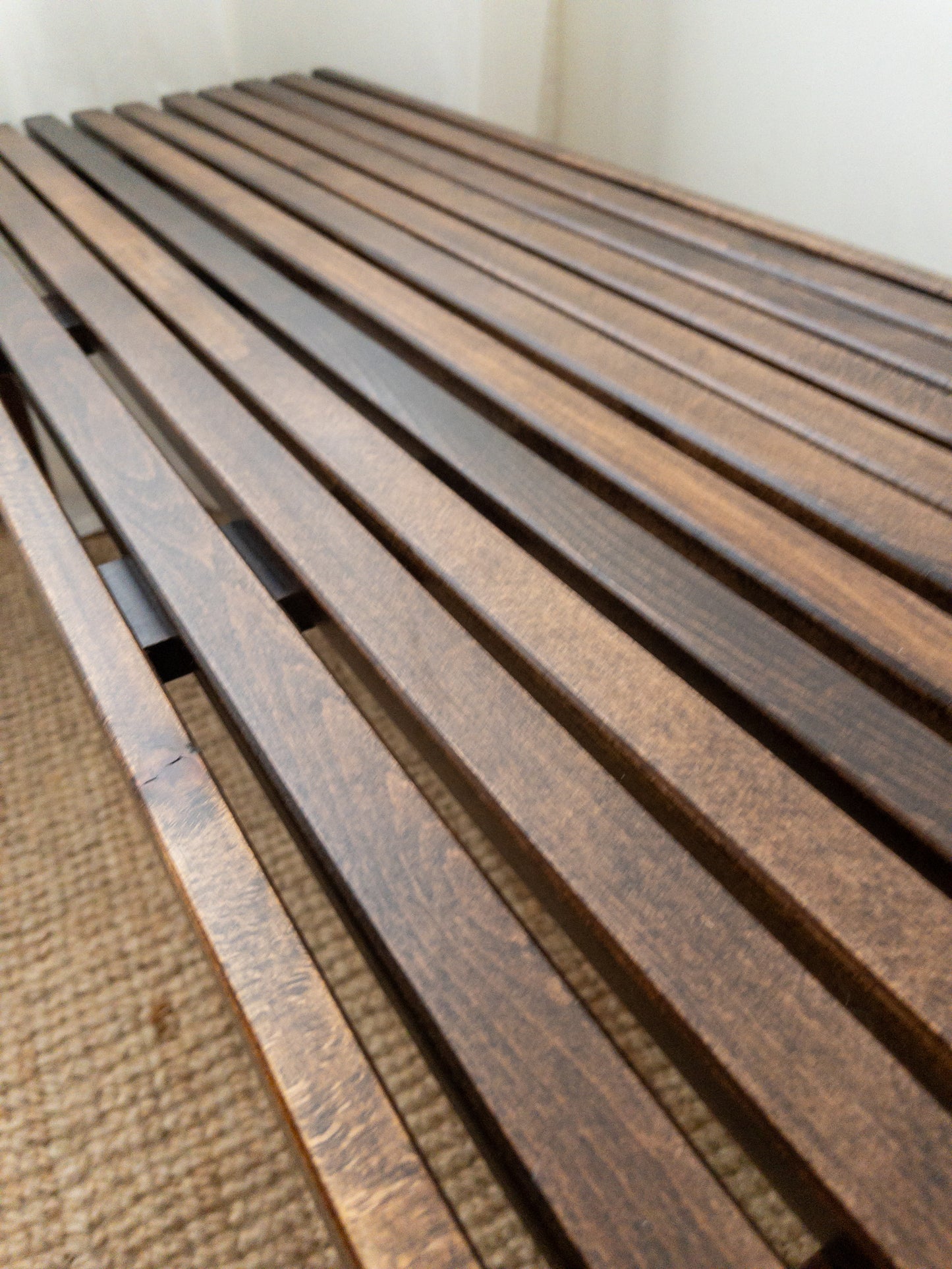 Midcentury slat bench